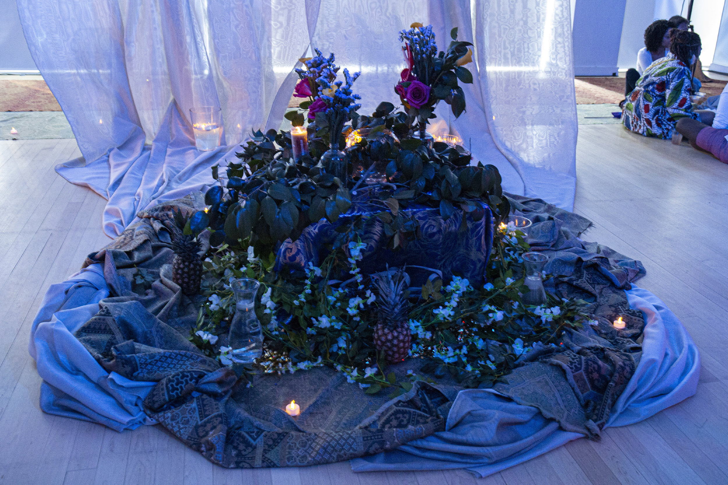 In collaboration with Domonique Nicole Echeverria we built out a room centered around the power, politics and spiritual healing of water.