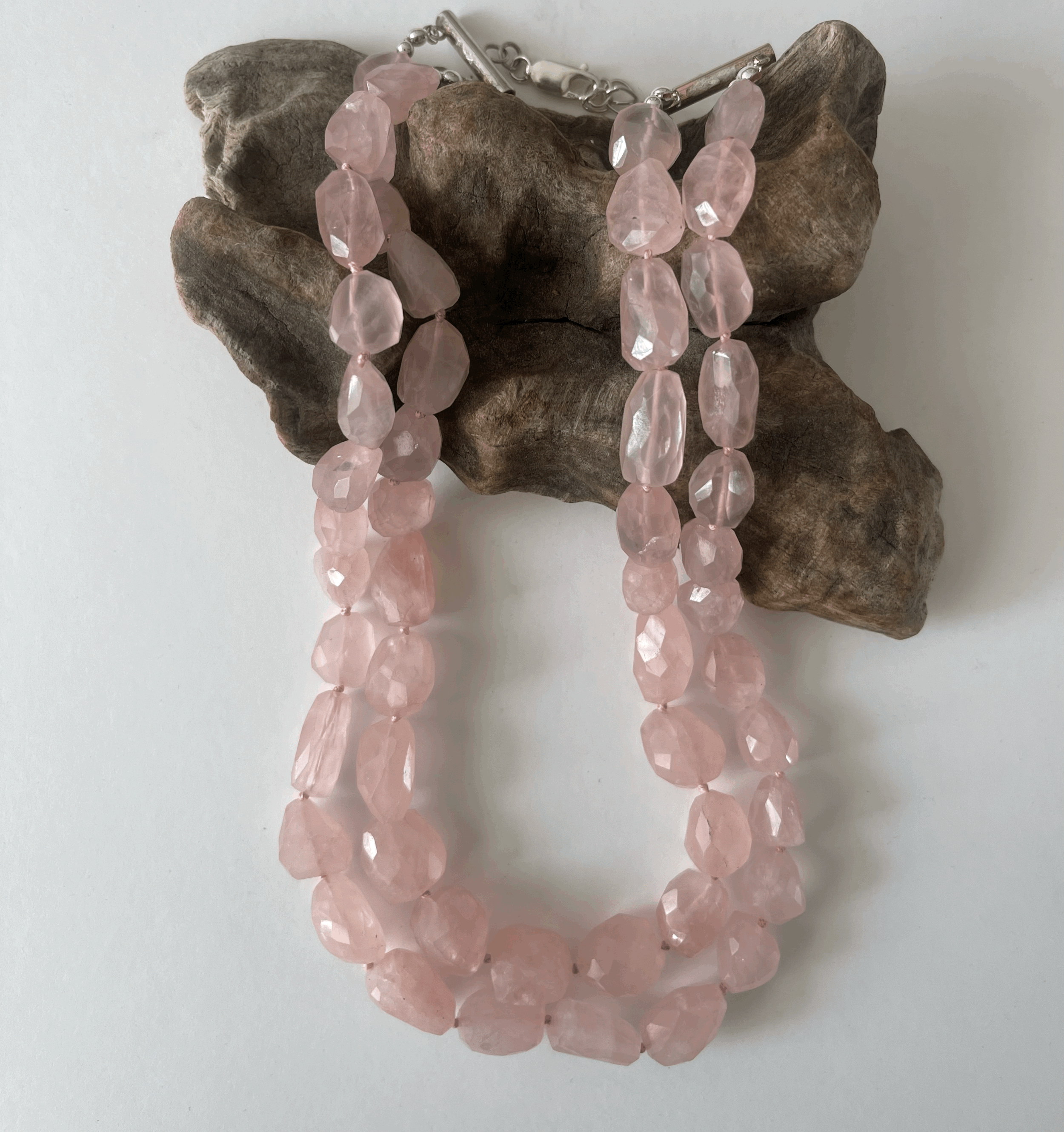 Rose Quartz double layer necklace