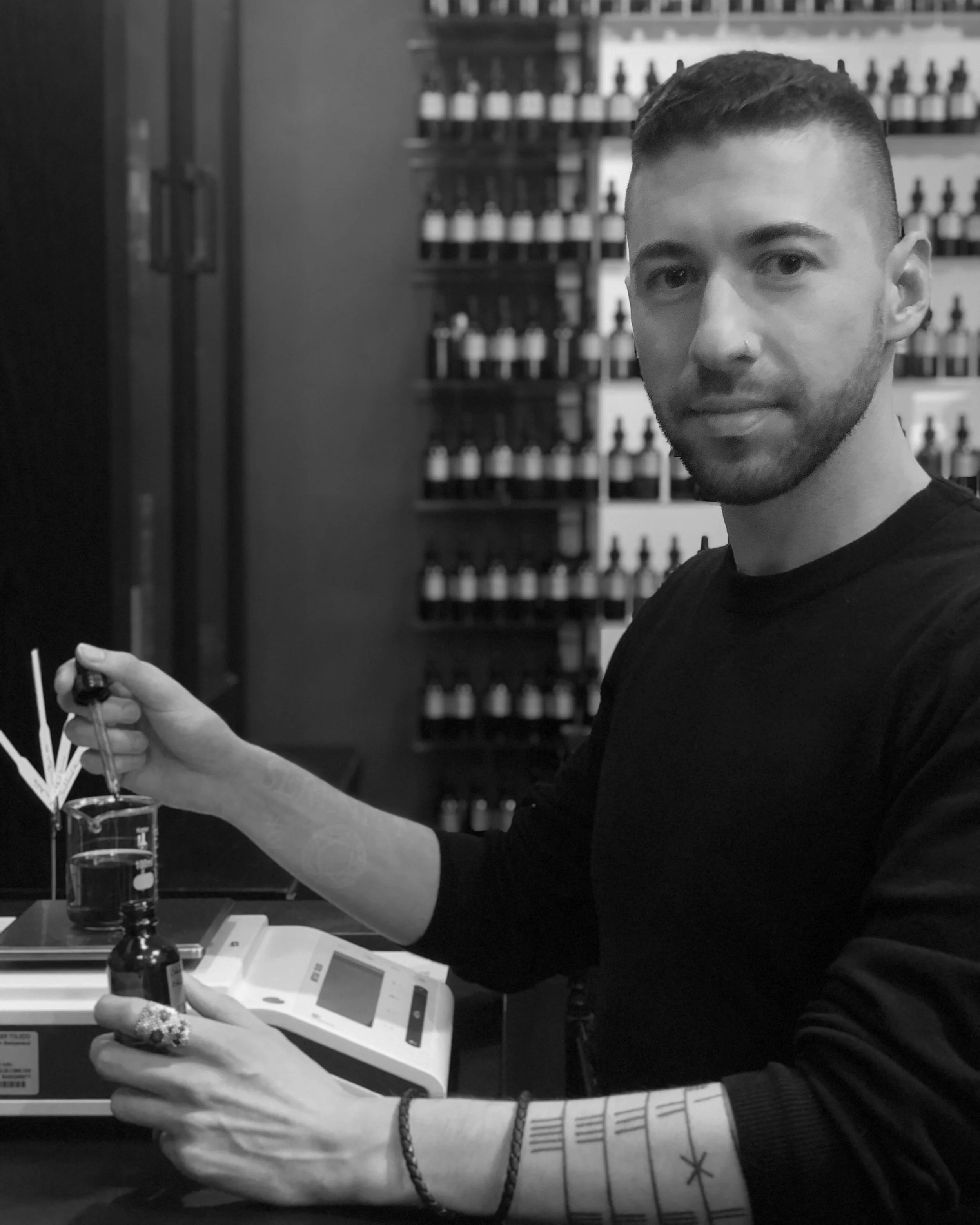 Mauricio Garcia, Creative Director & Certified Aromatherapist Mauricio has degrees in Journalism and Graphic Design, and is a certified Aromatherapist and natural perfumer. He has worked extensively in the beauty industry as a buyer, trainer, teacher and fragrance specialist. At the Ministry, Mauricio works on product development, packaging, natural fragrance creation and wellness projects.