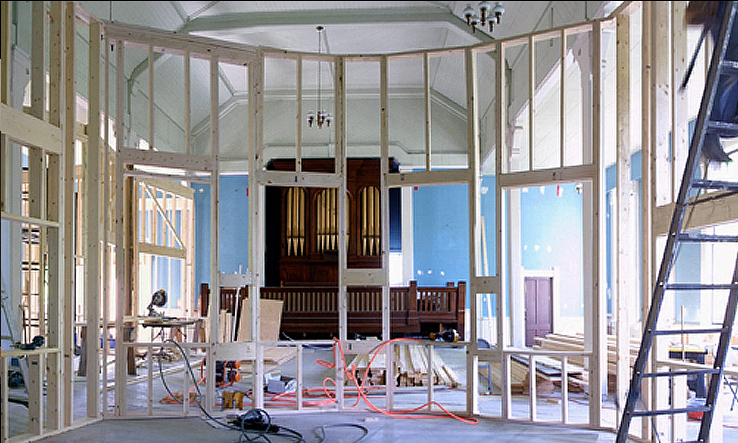 Construction - the control room framing