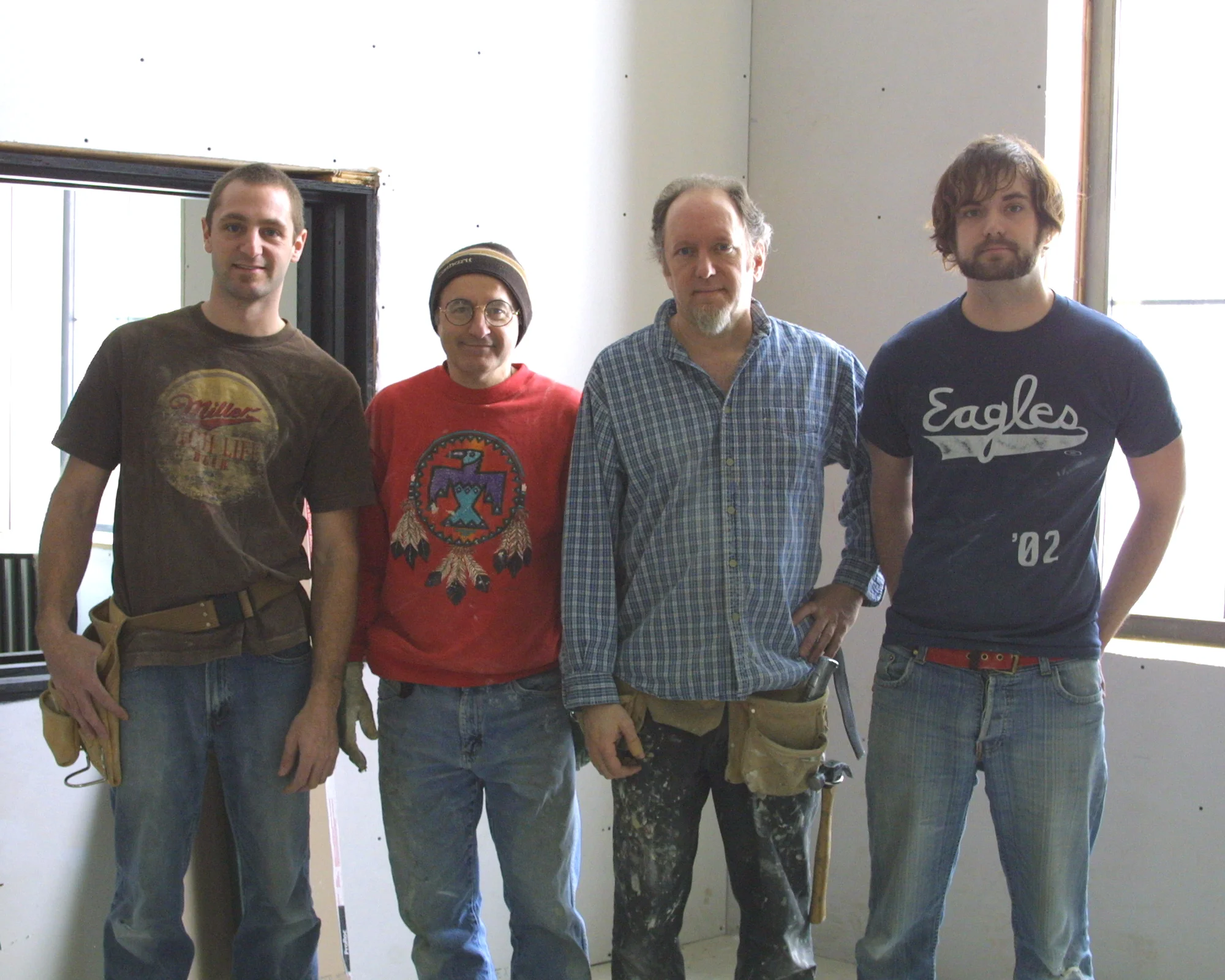 Jesse, Bob, Warren and Eric after some sheetrocking