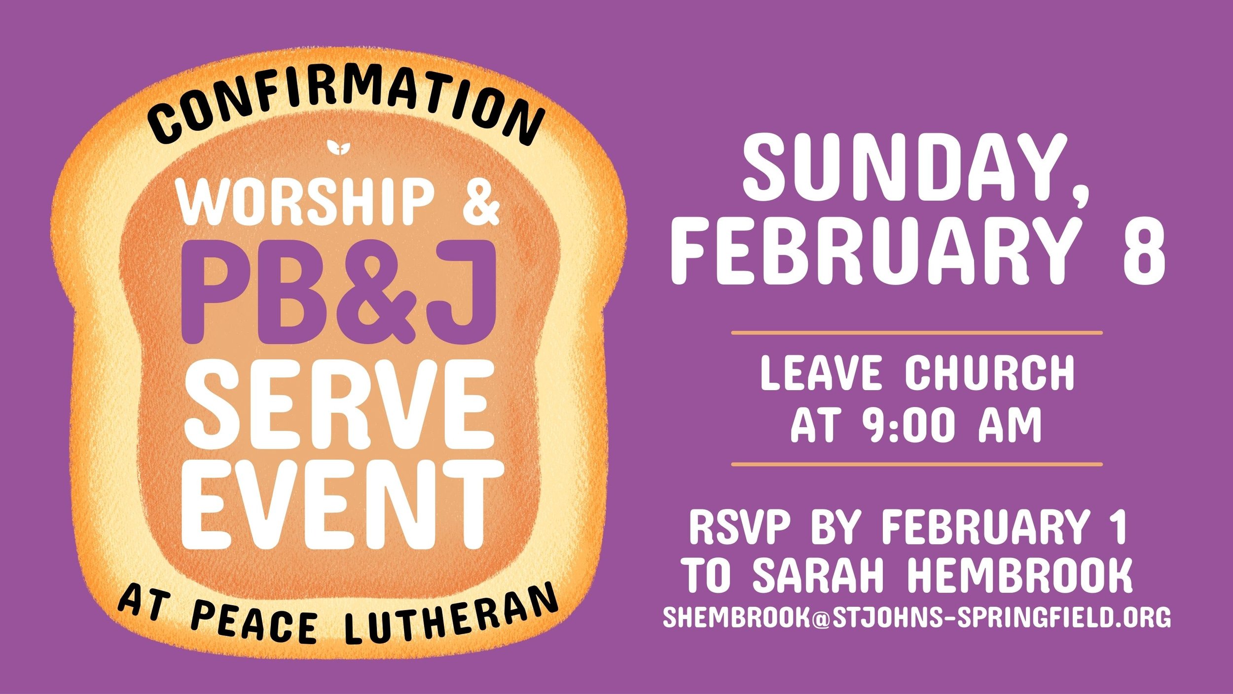 Confirmation PB&amp;J Serve Event