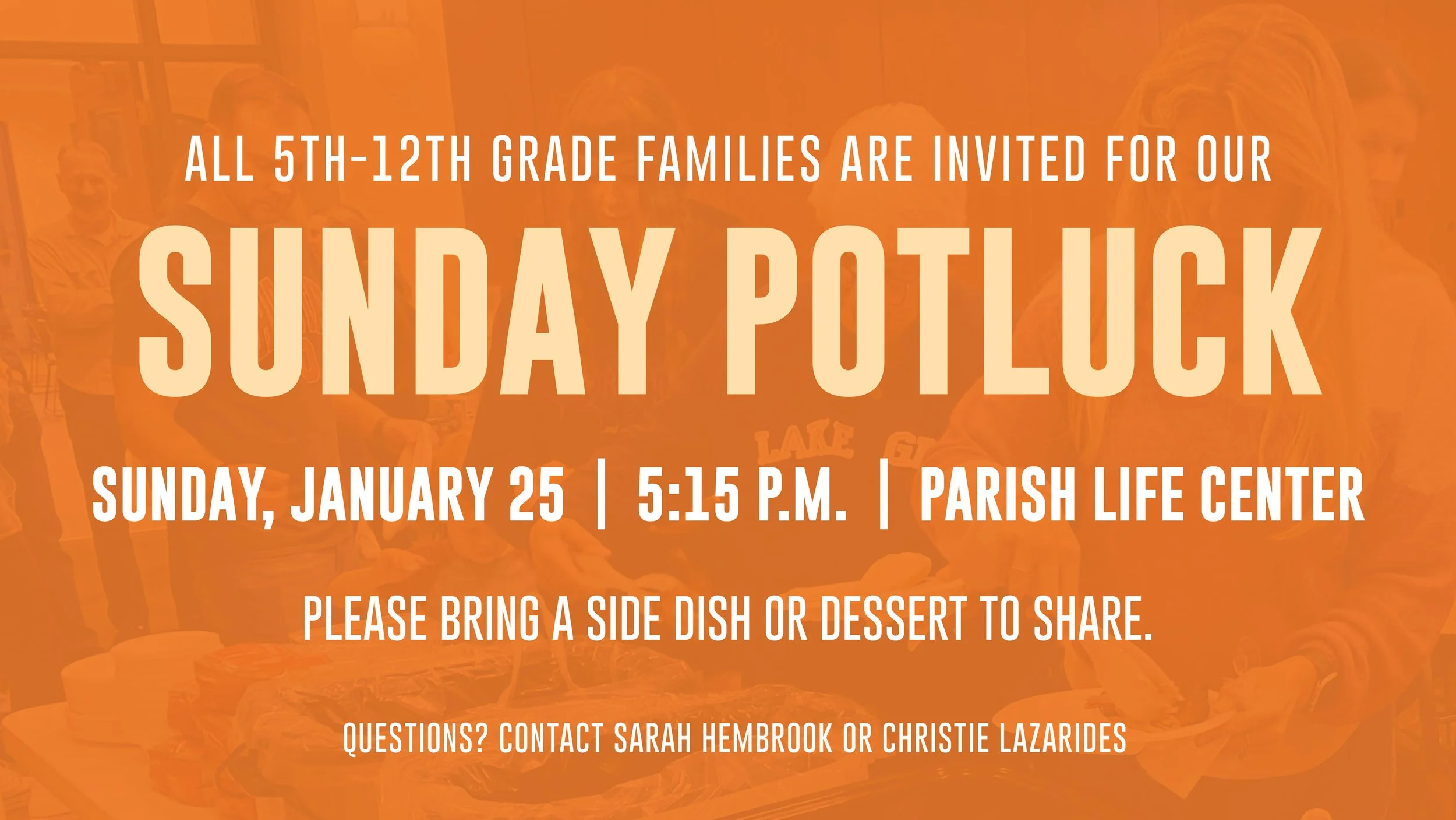 5th-12th Grade Families Sunday Potluck 