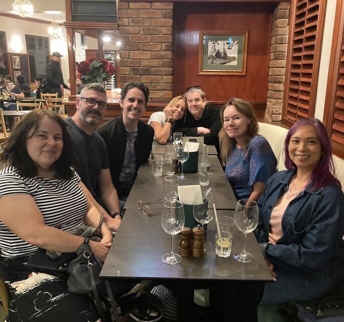 A lovely Sydney catch up with these awesome folks.
@nat_amoore @heyitsjulesfaber @matt.cosgrove @eva.amores @cherylorsini @auraparker discussing what it takes to make illustrators really REALLY mad!

Turns out we&rsquo;re all a bubbling cauldron of r