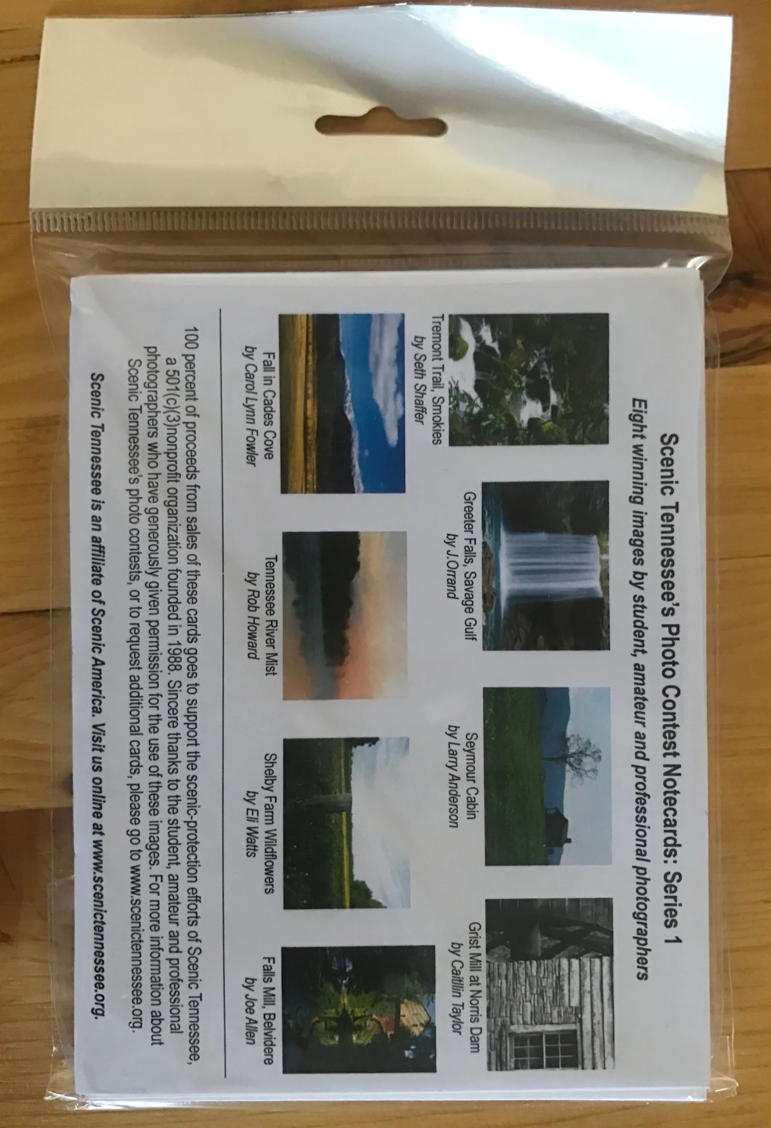 Back of cellophane package