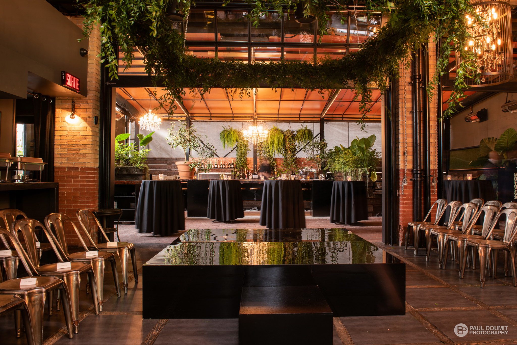 Custom hanging greenery, Restaurant Le Richmond, Montreal