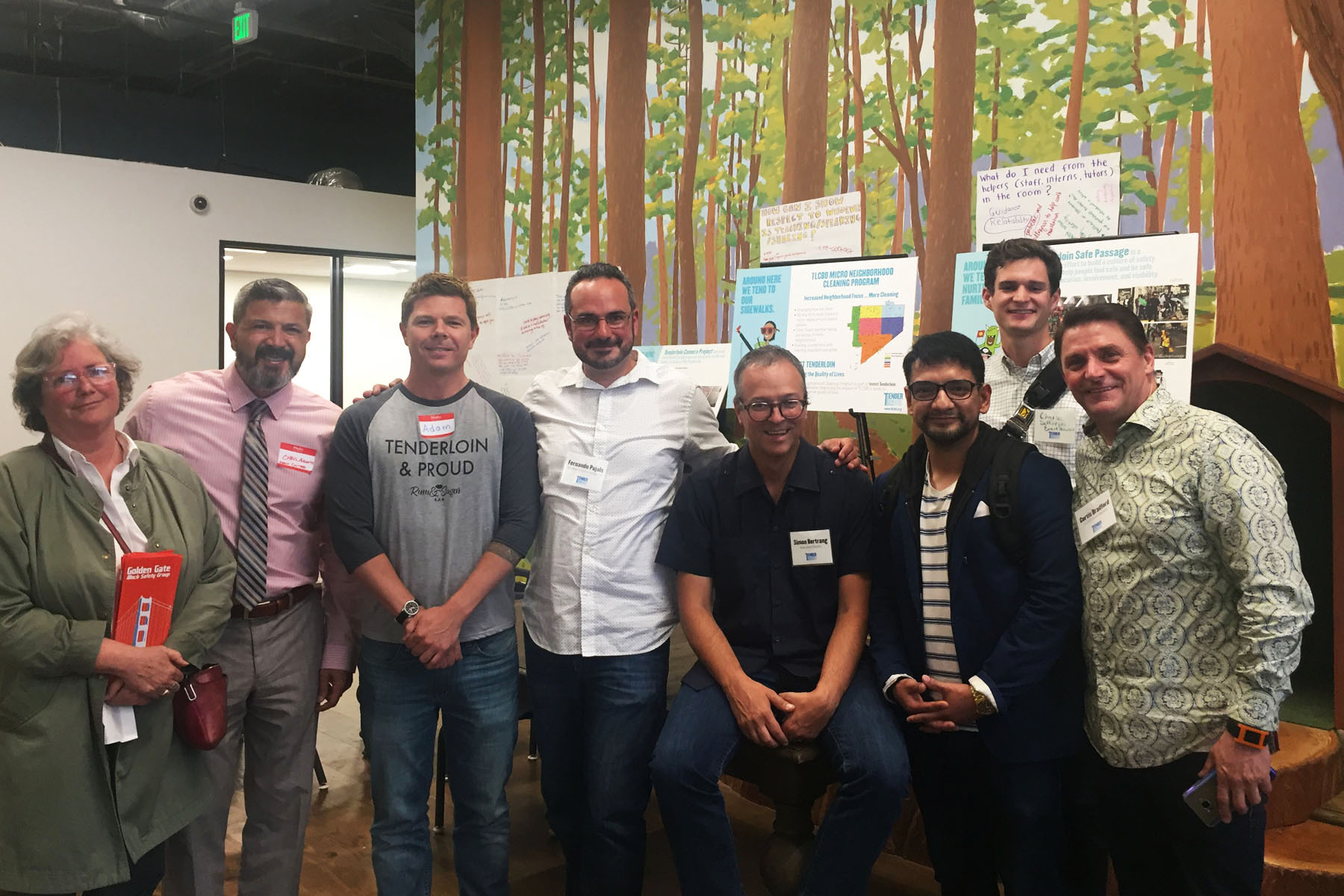 L to R: Kim Jackson, Christopher Audette, Adam Leising, Fernando Pujals (TLCBD communications director), Simon Bertrang (TLCBD executive director), Rene Colorado Jr, Charles Deffarges, and Curtis Bradford