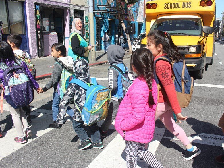 Tatiana out on a Safe Passage Shift, KQED Podcast episode “Making San Francisco’s Gritty Tenderloin Safer For Kids”
