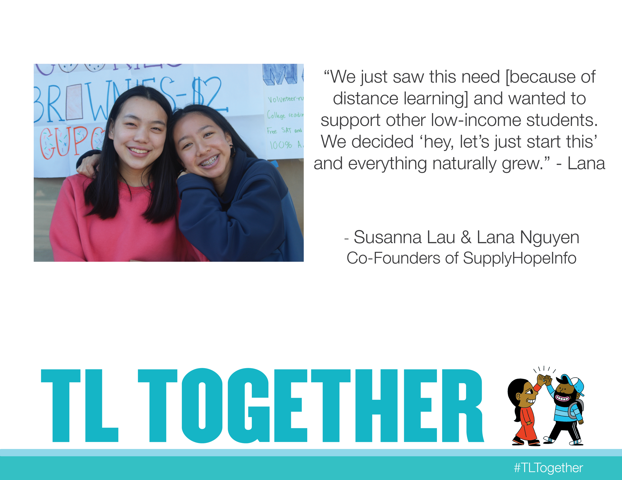 #TLTogether with  Lana &amp; Susanna, Co-Founders of SupplyHopeInfo