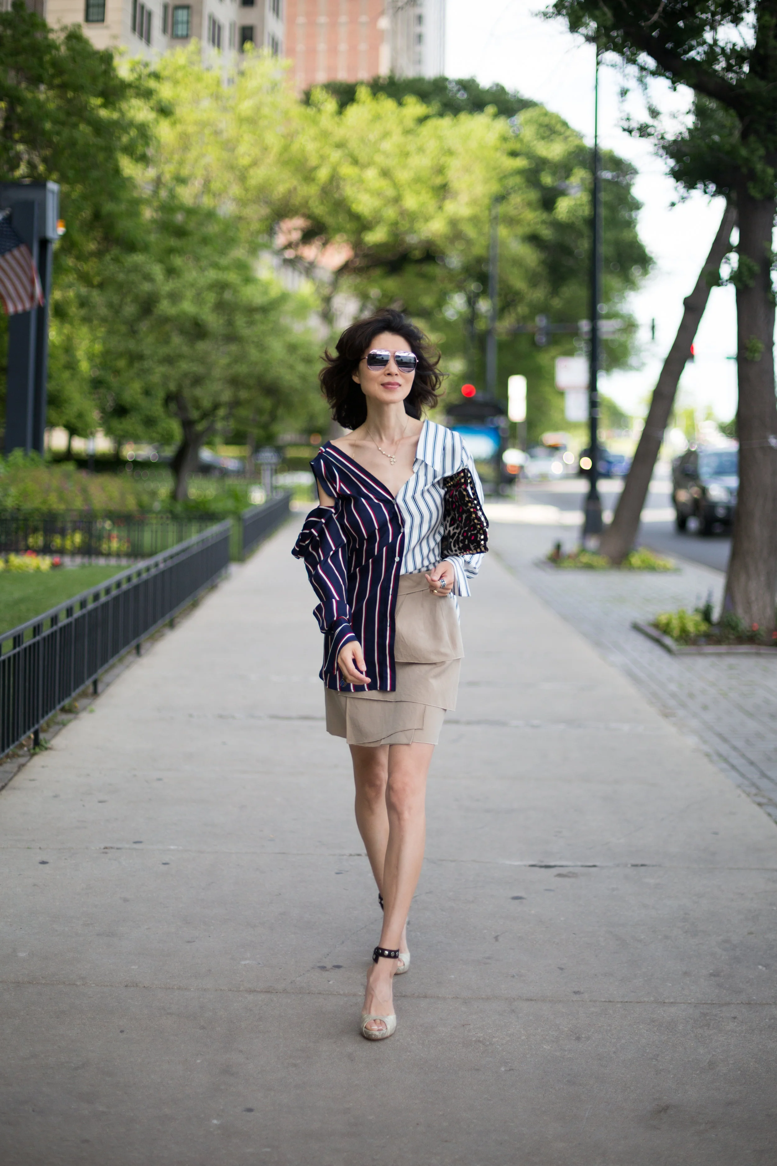 Photos by : Roxy Yang www.roxyyang.com Shop my look and similar items here: Silk Blouse (on sale) / / Similar (on sale )// 3.1 philip Lim skirt (similar on sale here) // Silk wide leg Pants //Gucci Sandle (similar here) //Ankle Cuff (similar here) // Sunglasses // Clutch (similar here)