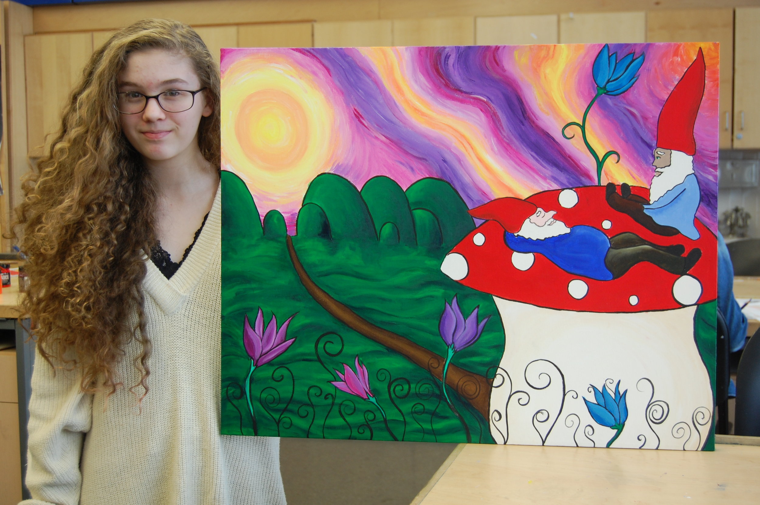 Sarah with painting.JPG