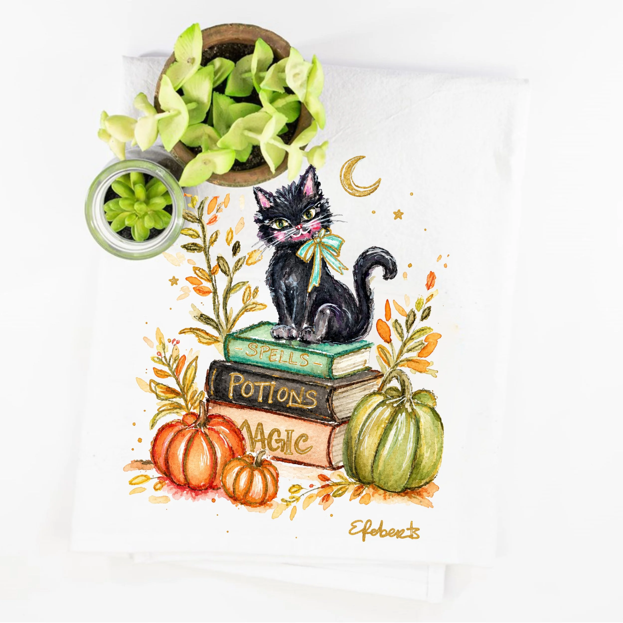 Black Cat Book Stack Towel.jpg