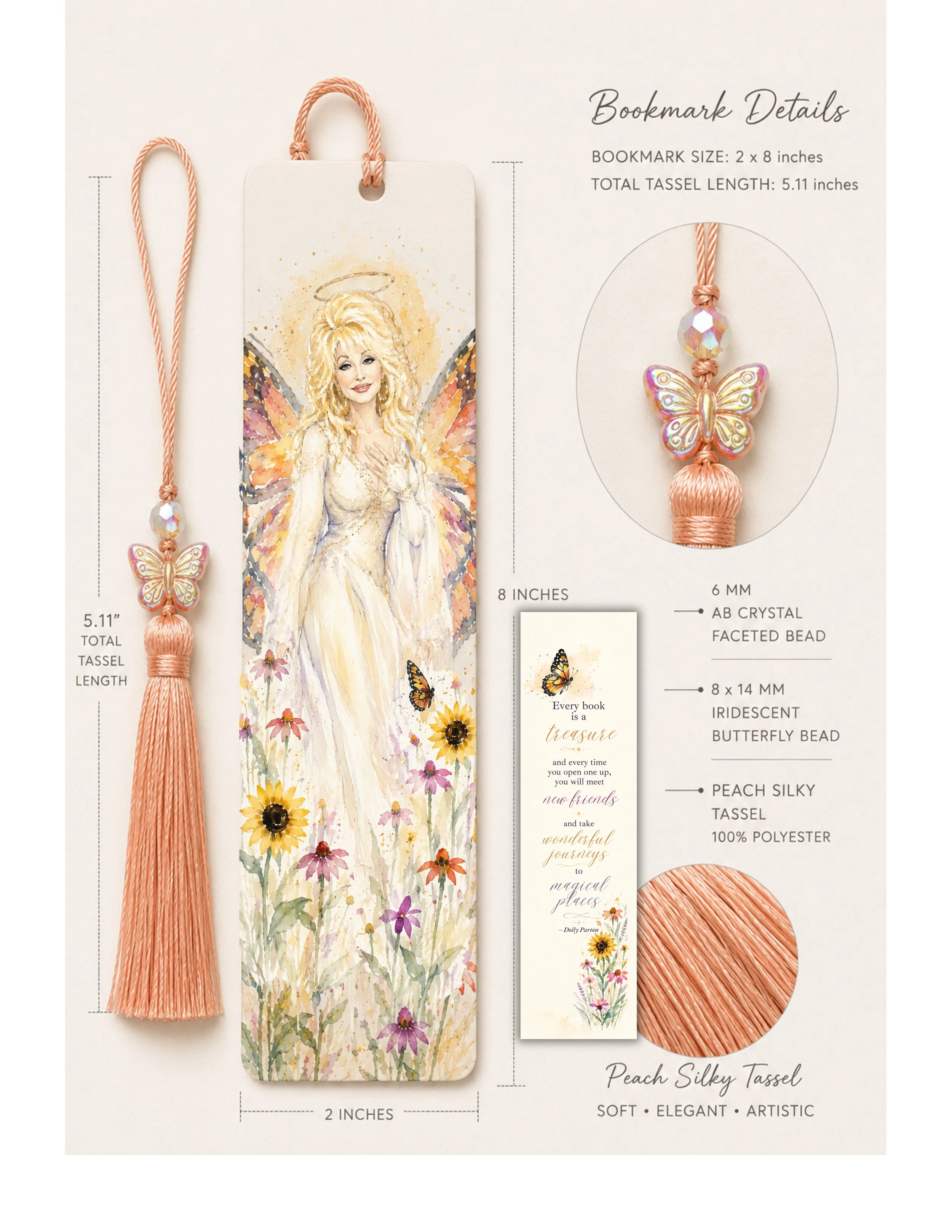 Saint Dolly of Rhinestones and Rainbows Bookmark
