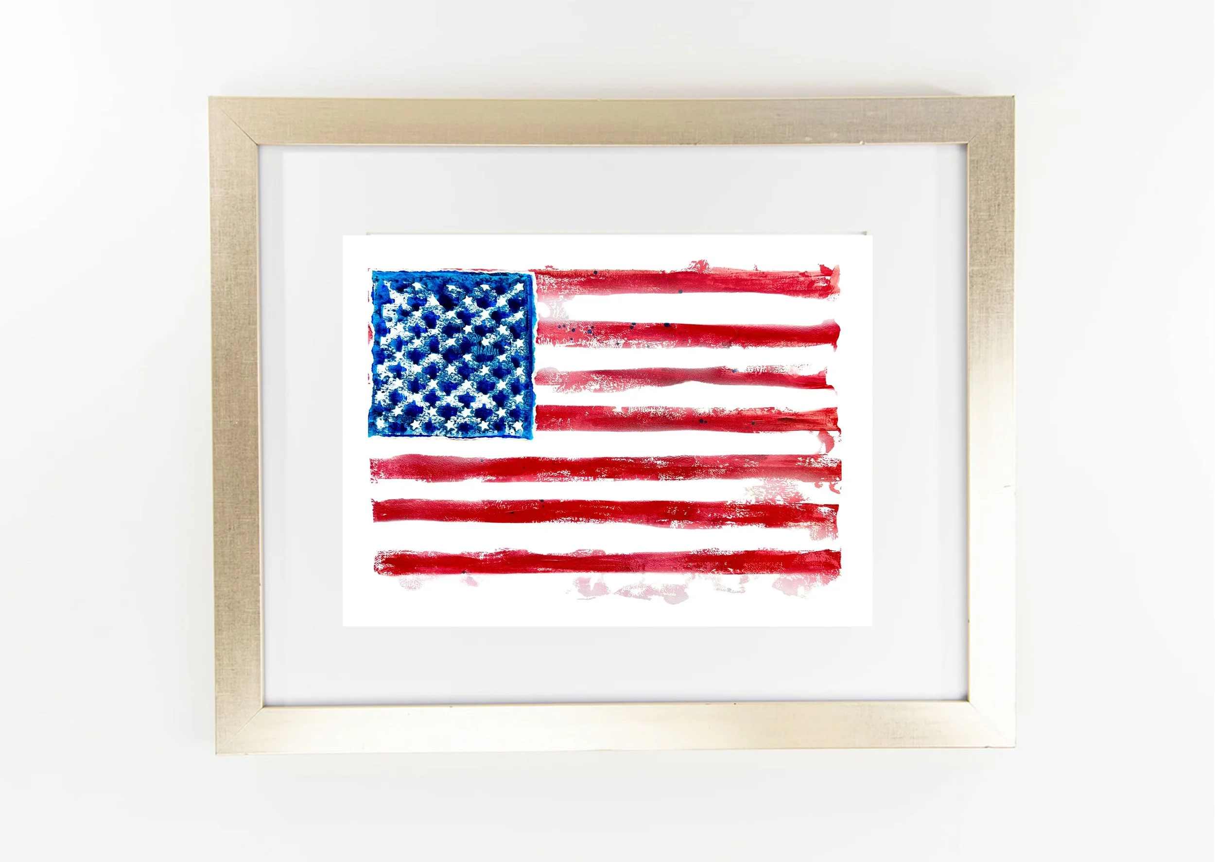 "Grand Old Flag" USA Patriotic Flag Watercolor - 11 x 14 Fine Art Print