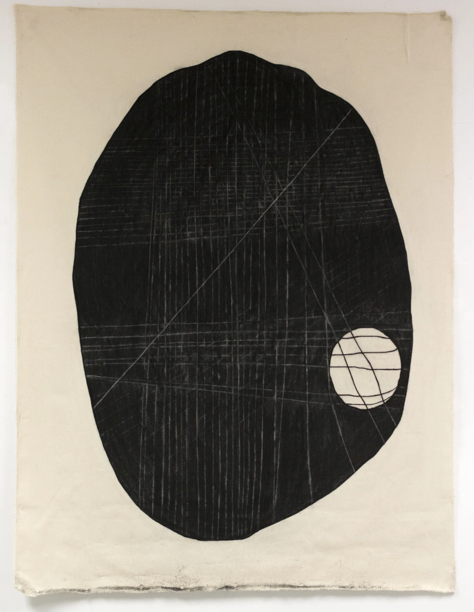 Taylor Barnes, That Thing You Said Still Eats at Me , charcoal on cloth