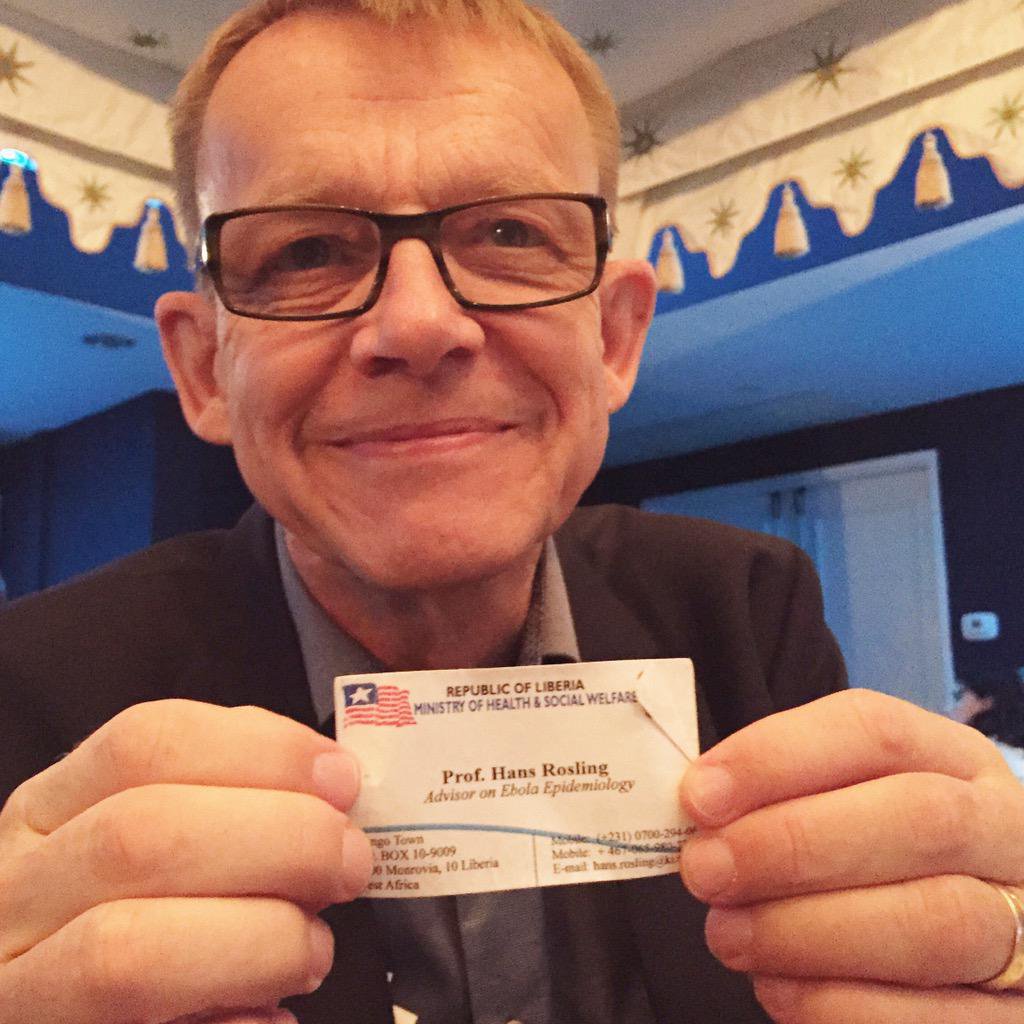 Hans showing me his business card in Palm Springs, California.