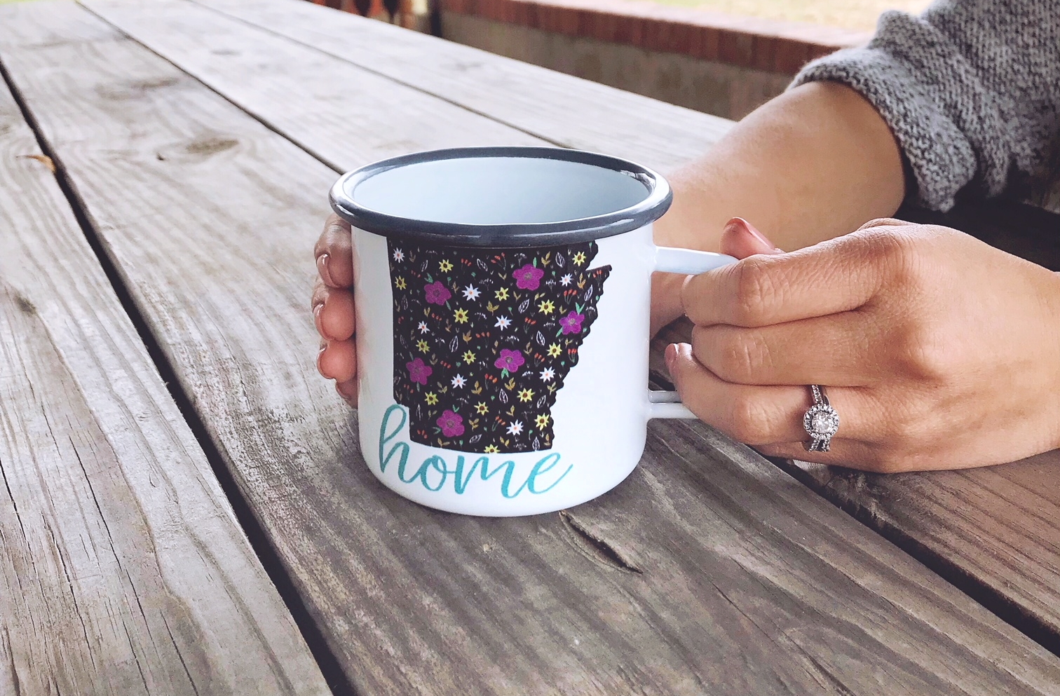 Arkansas Home Mug - 14 oz. steel mug. 