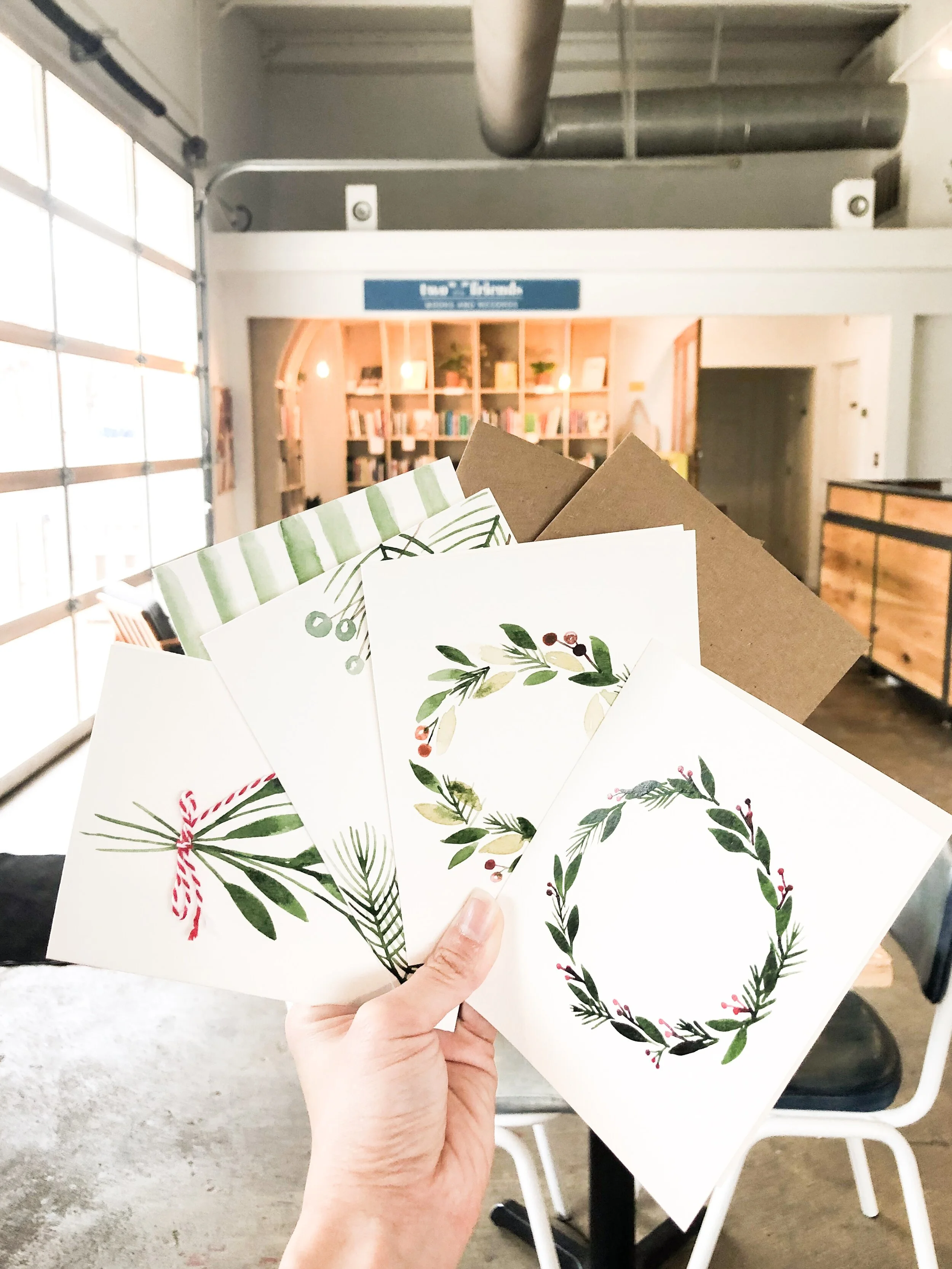 Handmade Watercolor Cards Workshop at Airship Coffee