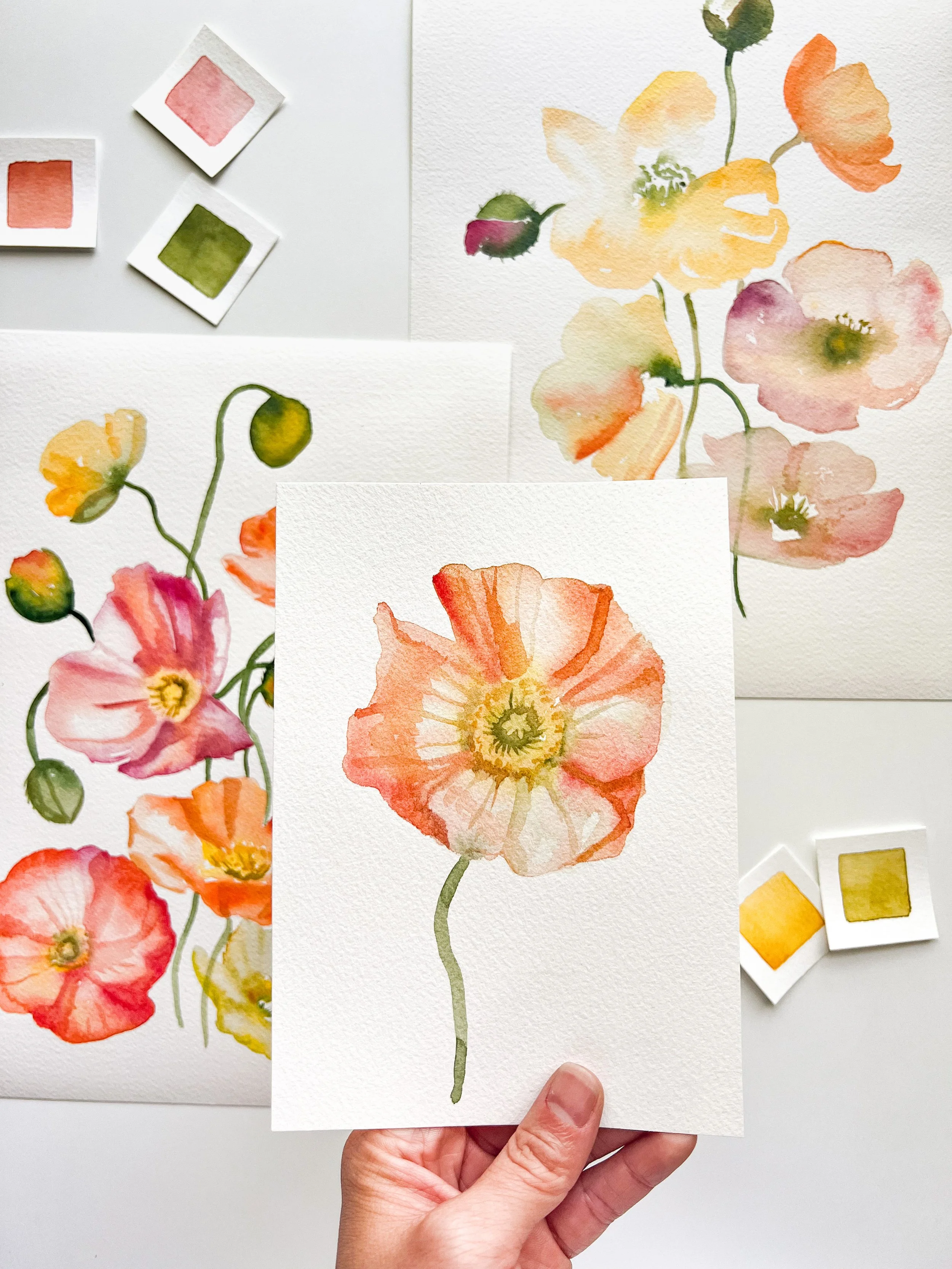 LOOSE WATERCOLOR POPPIES WORKSHOP AT HILLFOLK  
