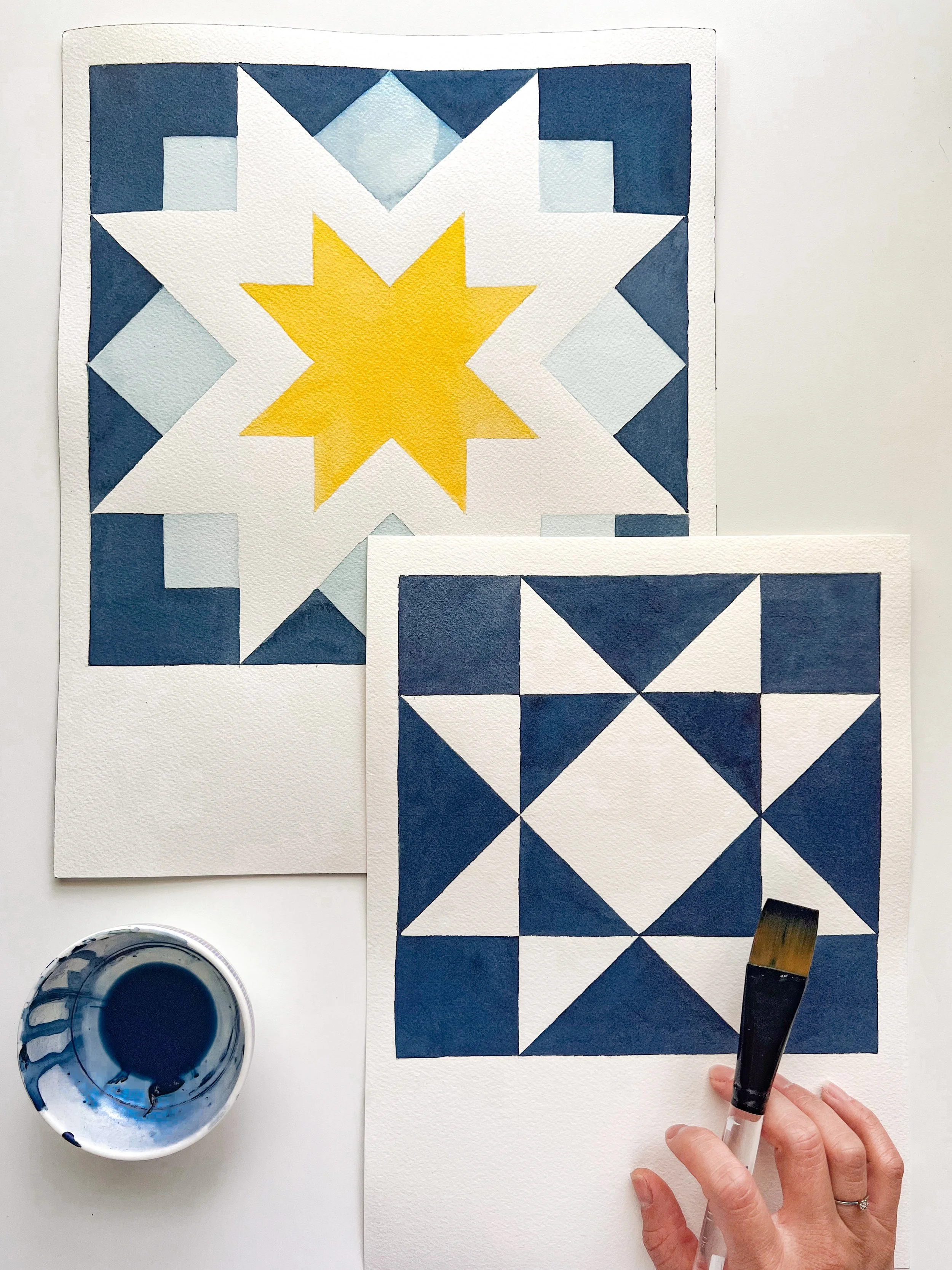 WATERCOLOR PAINTED QUILT SQUARE WORKSHOP AT HILLFOLK 