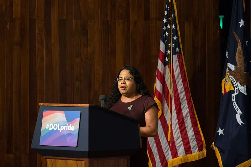 Freedman-Gurspan Speaking at Natioanl Pride Event.jpg