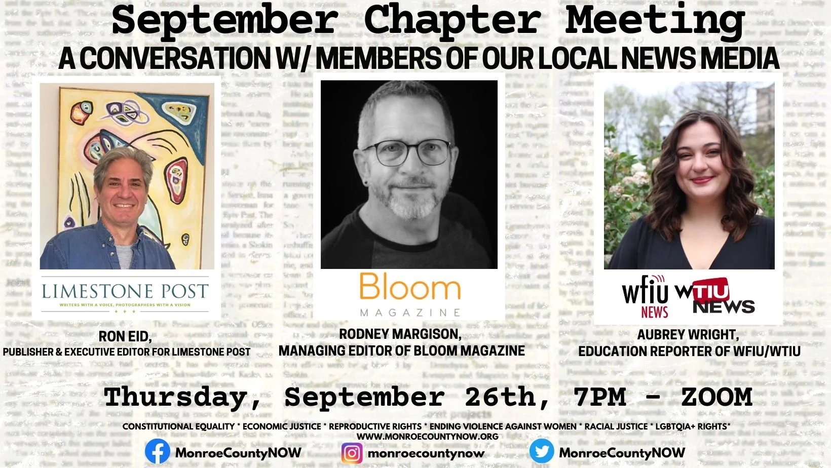 Monroe County NOW September Chapter Meeting
