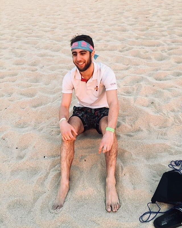 As you can tell, Brother Bombeck would rather be studying at the library than here on the beach... right? #SpringBreak