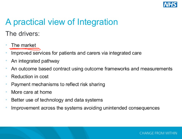 From presentation by Martin Peat of the Strategic Projects Team at the Open Forum Events 'NHS Commissioning and Procurement conference', 2014