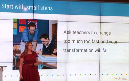 Liz Anderson, Google for Education's head of ' global adoption programmes’ speaking at the 2015 Global Education Symposium, 'Google's main thought leadership event' on education.