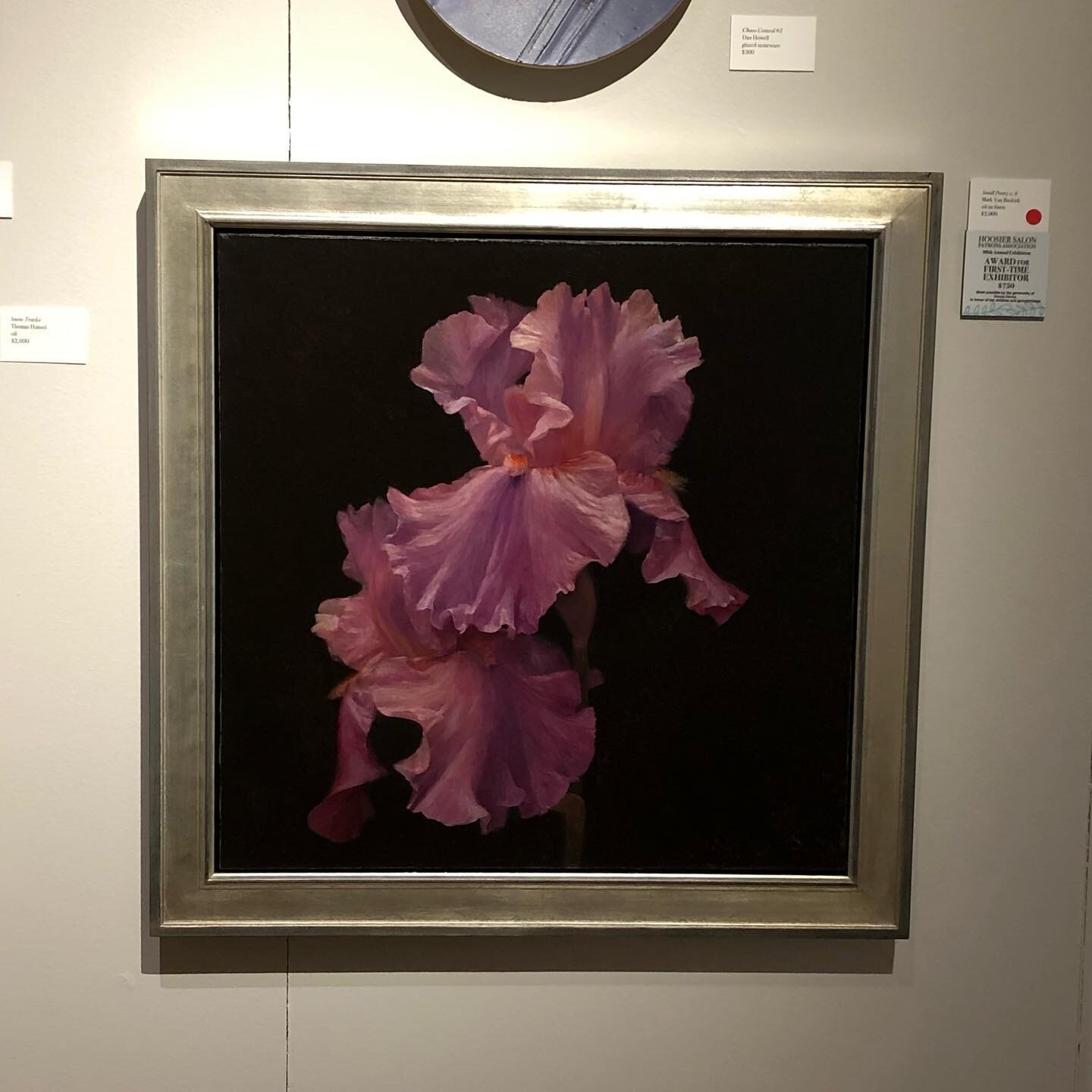 Great night at the State Museum! This Iris painting received an award and a new home 😃. Kudos to the Hoosier Salon for hosting a wonderful exhibition and event!