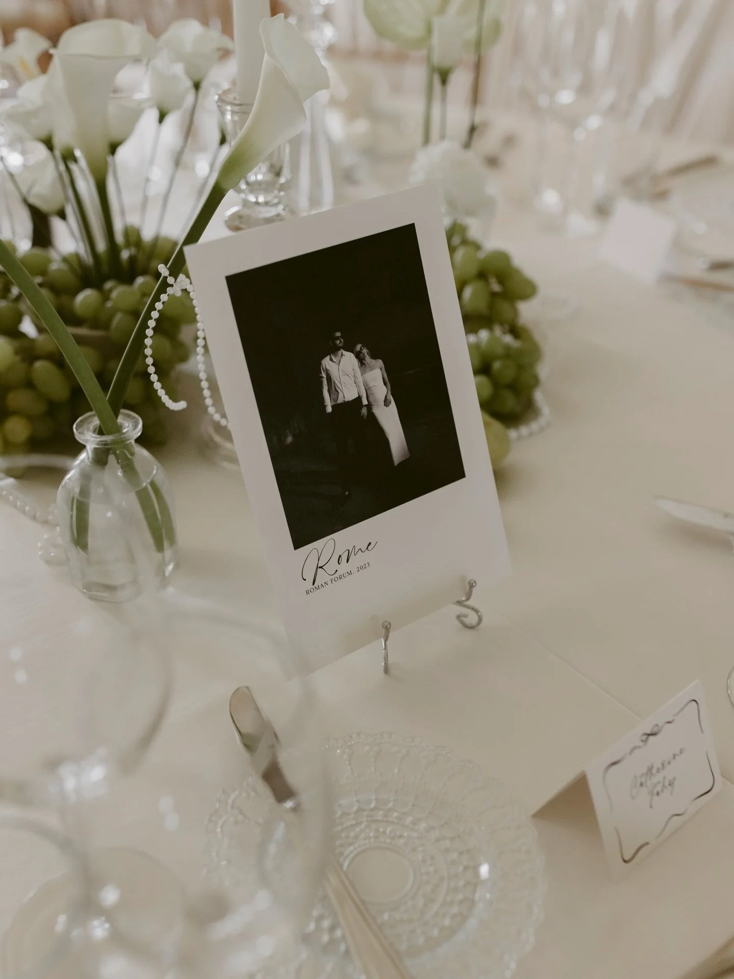 A personal favourite palette, black and white is effortlessly elegant and always timeless. Inspired table d&eacute;cor from J&amp;C&rsquo;s summer wedding at the beautiful Powerscourt House and Gardens in Ireland

@adamandgraceco 
@powerscourt_estate