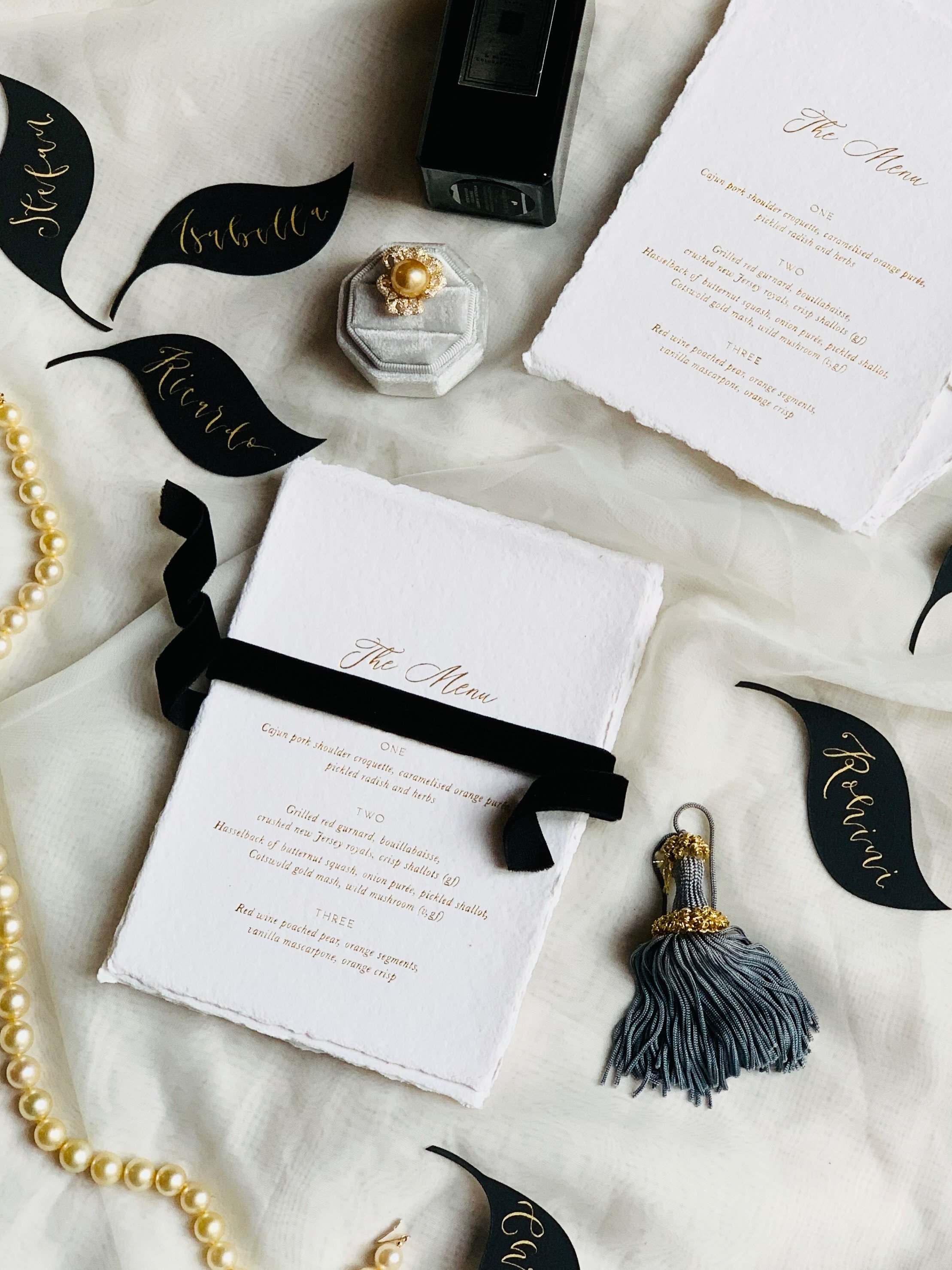 All my favourites right here&mdash;classic, timeless and elegant. Elevate your table decor with hints of gold, classic white and calligraphy touches
