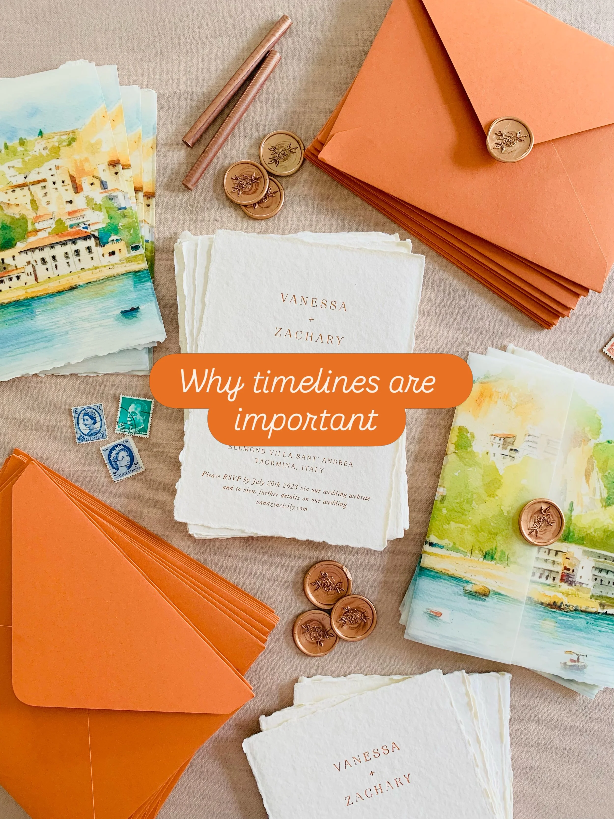 Some helpful tips on why timelines are so important for your wedding stationery ✨💌