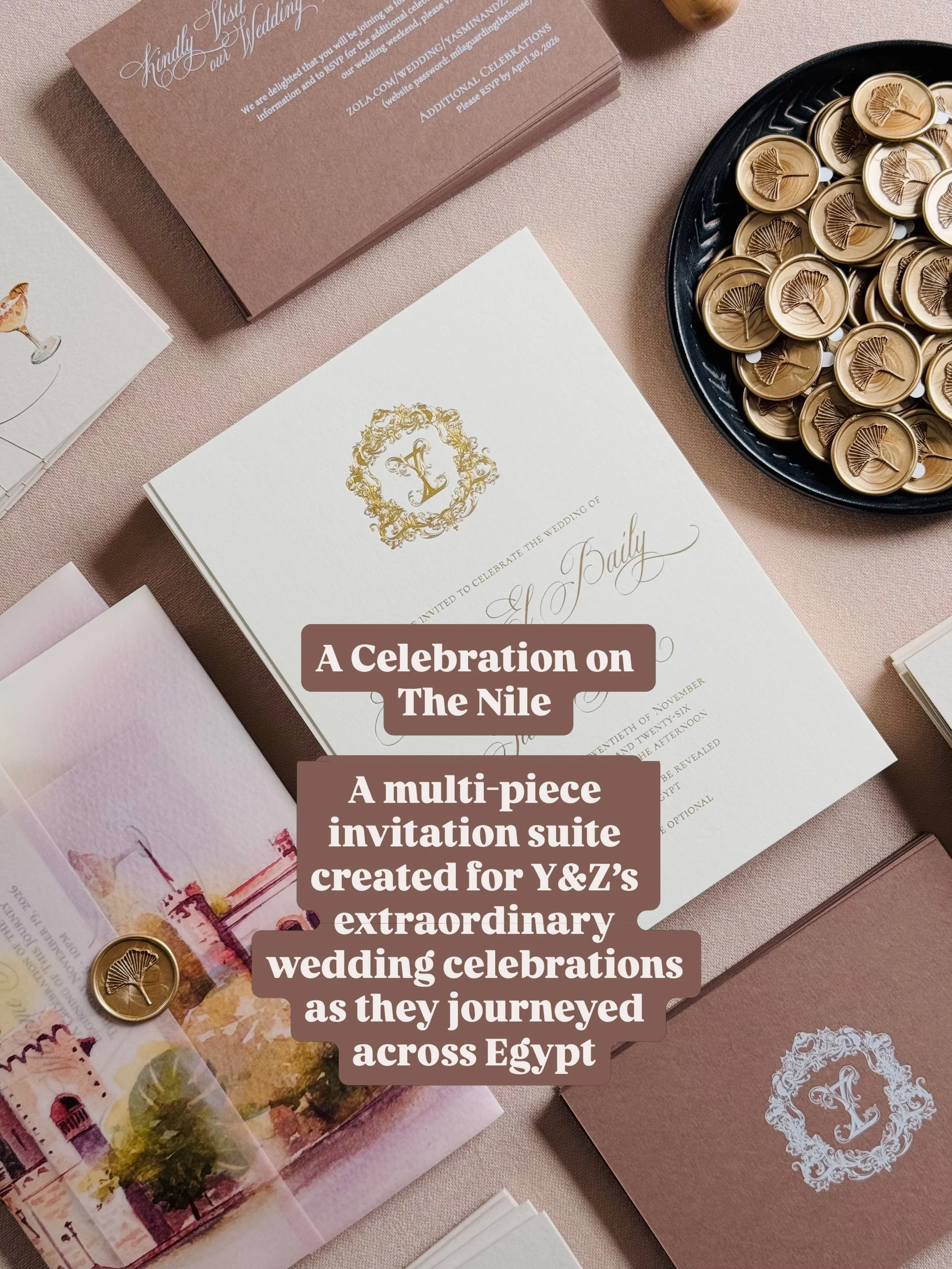 A Celebration on The Nile ✨

A multi-piece invitation suite created for Y&amp;Z&rsquo;s extraordinary wedding celebrations as they journeyed across Egypt

A creative collaboration with @julianosbaldstone