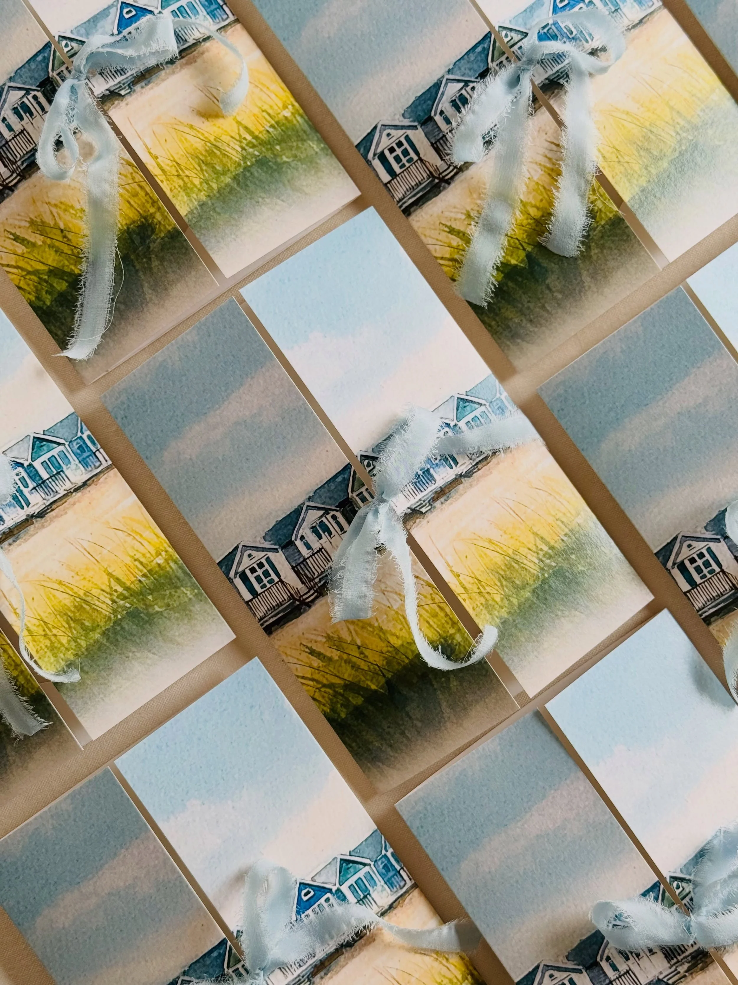 You can almost feel the sea breeze! 

Created for Roots Restaurant in Southbourne, a Michelin Guide-recommended destination with an exquisite tasting menu, these bespoke menu booklets were designed to reflect the restaurant&rsquo;s distinctive coasta