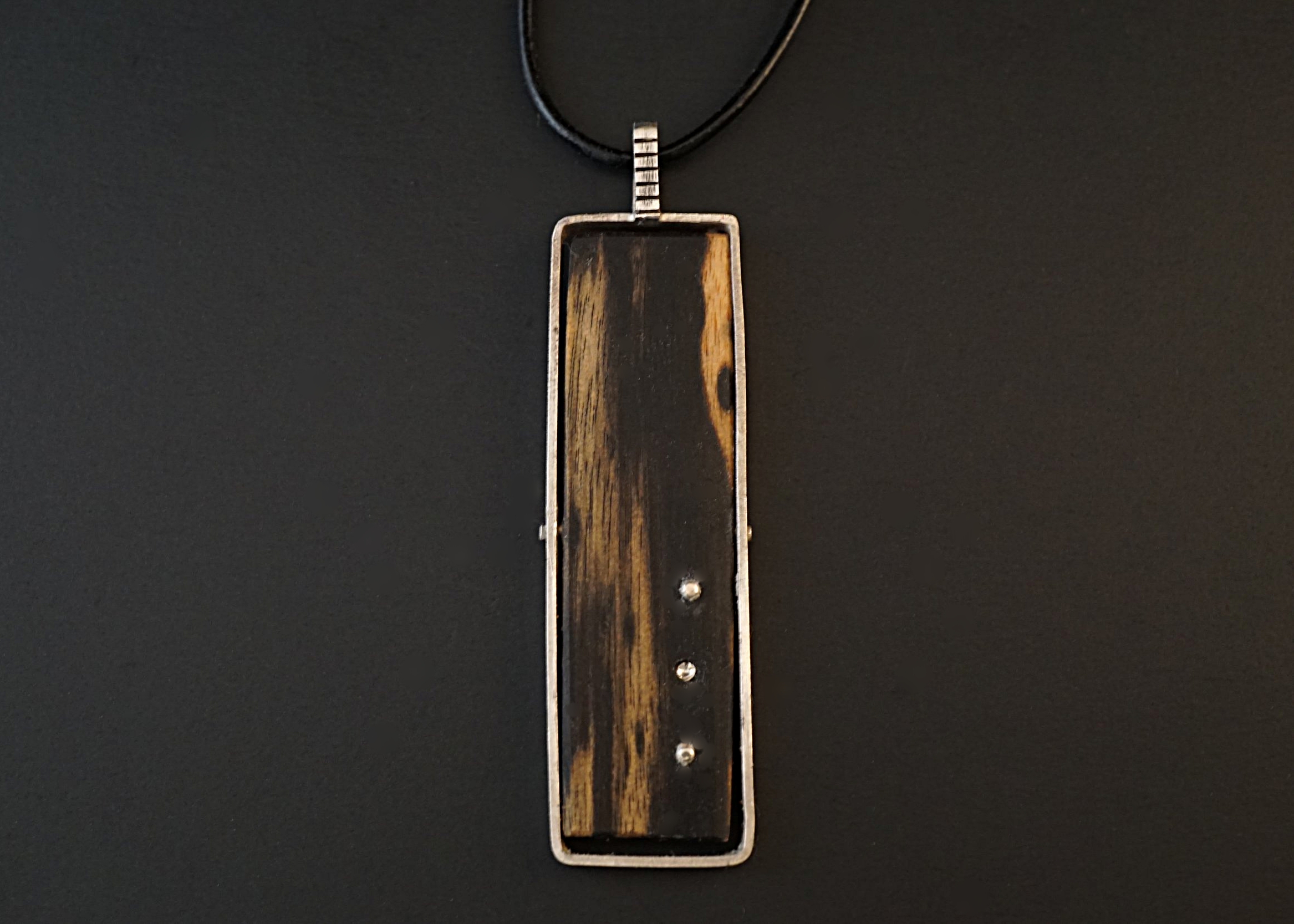 Black and white ebony pendant