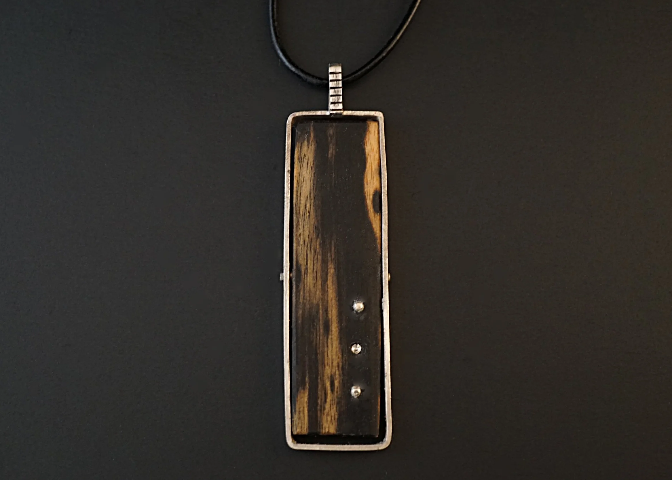 Black and white ebony pendant