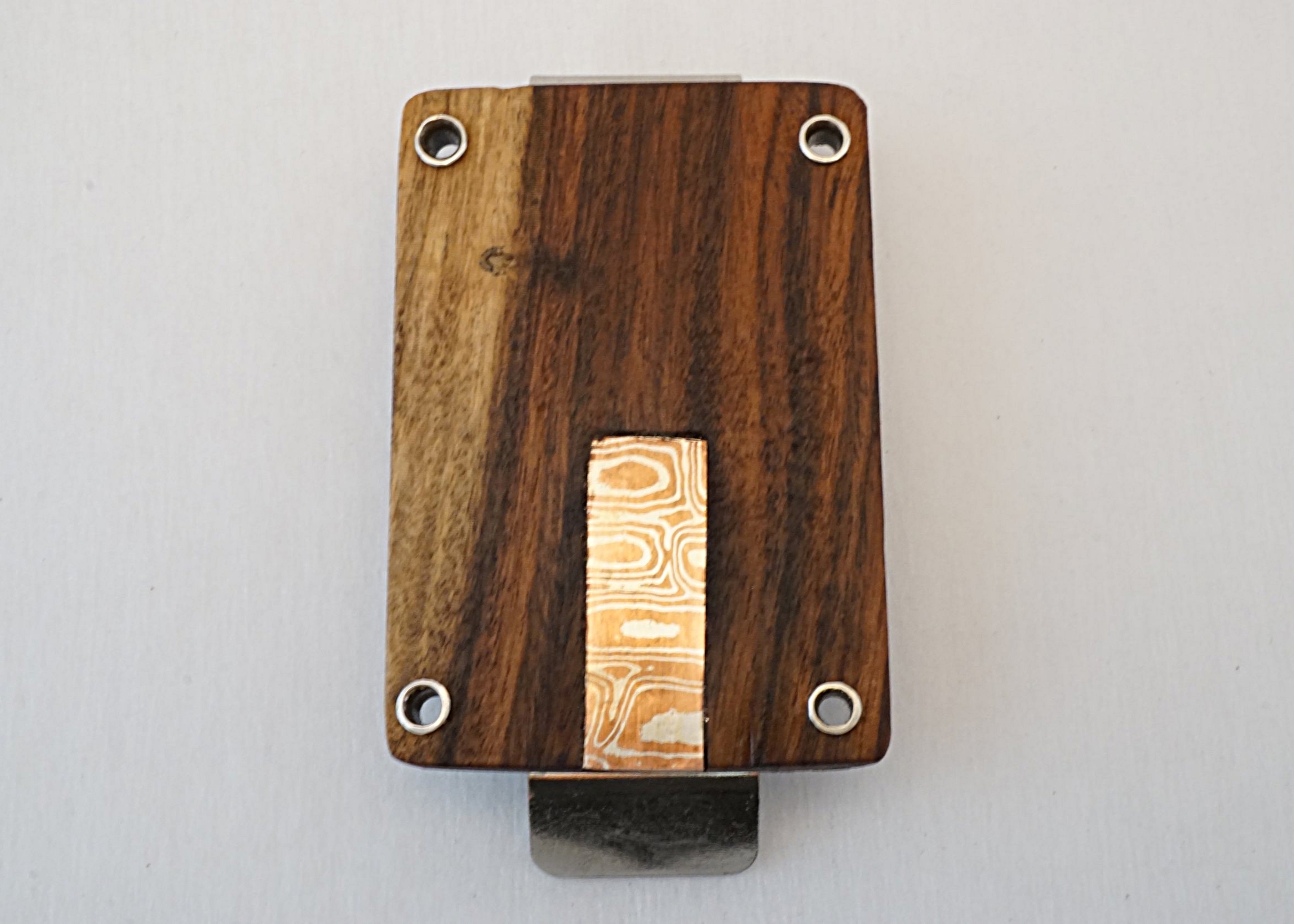 Bolivian rosewood with mokume-gane money clip