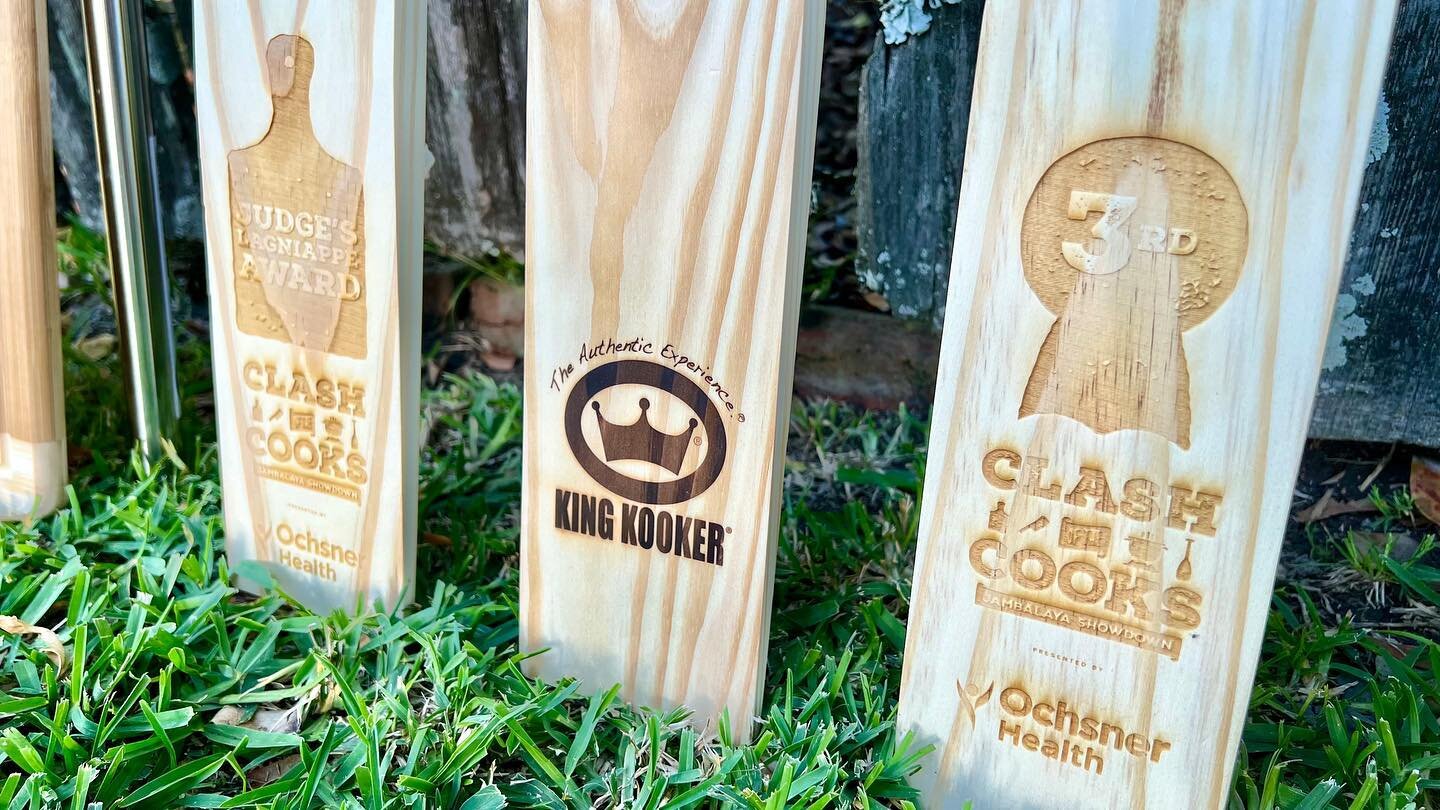 Paddle Up!  Thanks to @rebelgraphix and @kingkooker for donating and producing our 2023 Clash of the Cooks Jambalaya Showdown awards. Teams will be competing for best jambalaya, best lagniappe category, best team name and best party.  #clashofthecook