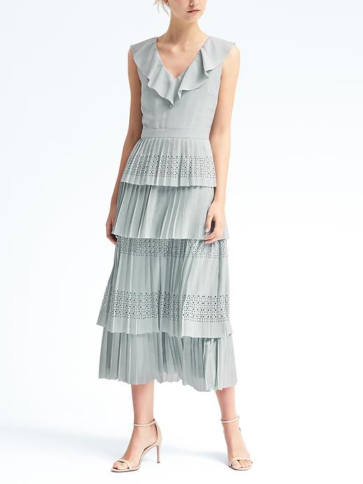 Banana Republic £110 This is such a pretty dress, and a great price for the detail. Personally i would toughen it up with a chunkier heel, or go for a velvet shoe to add a bit more luxe.