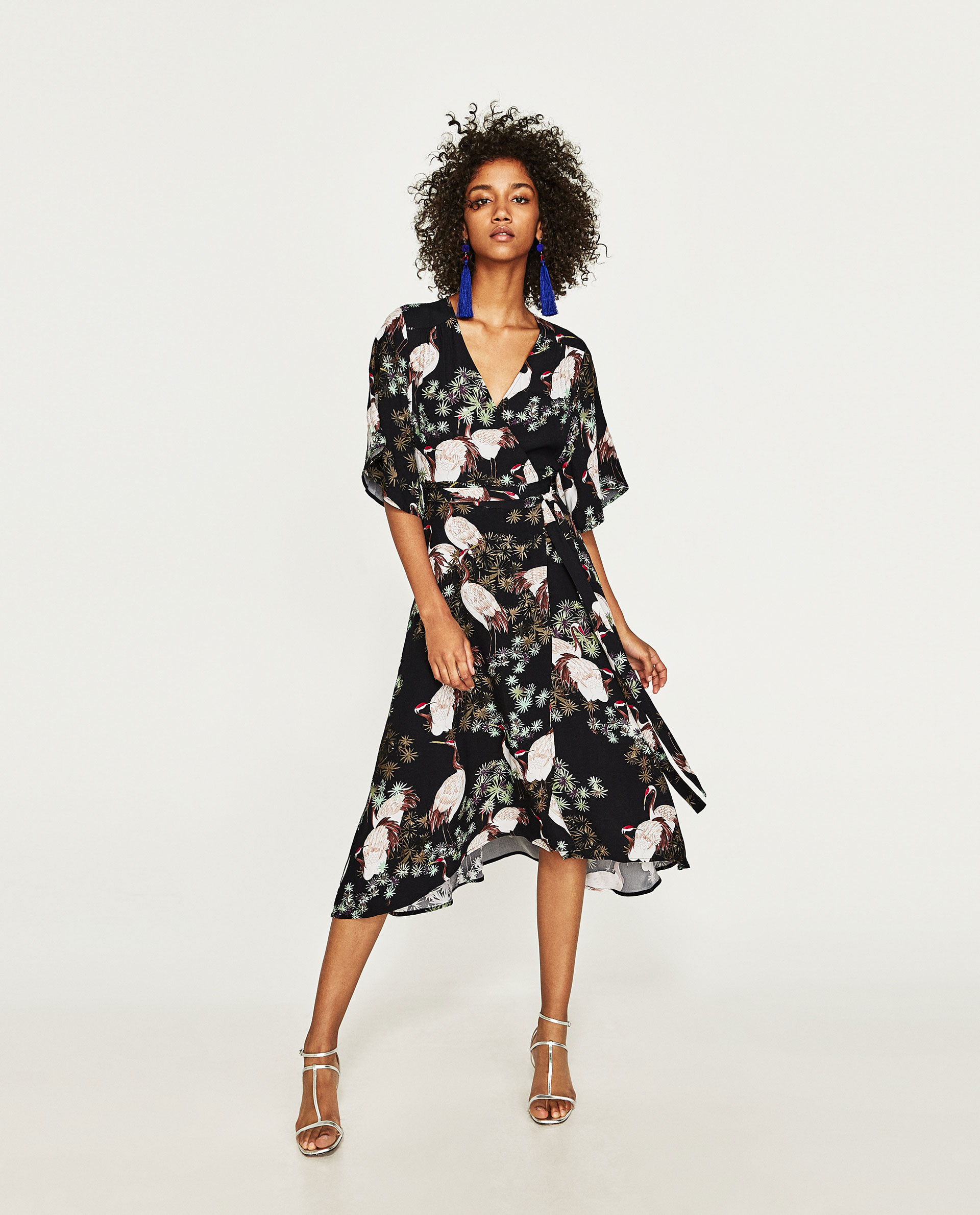 Zara £59.99 this is such cool bird print i couldn't resist adding it. Great with a white boyfriend blazer slung over and heels. 