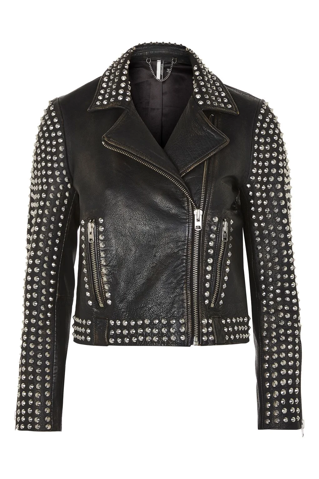 Topshop £225 I put this in, because i LOVE studding (and fringing ;) this is obviously an outright statement jacket. HOWEVER, I still consider it a classic- there are no slogans, flowers, birds or motifs. Its just studs. Studs and leather are a good a marriage as Gin and Tonic! They are forever committed and if you can pull it off- do it!