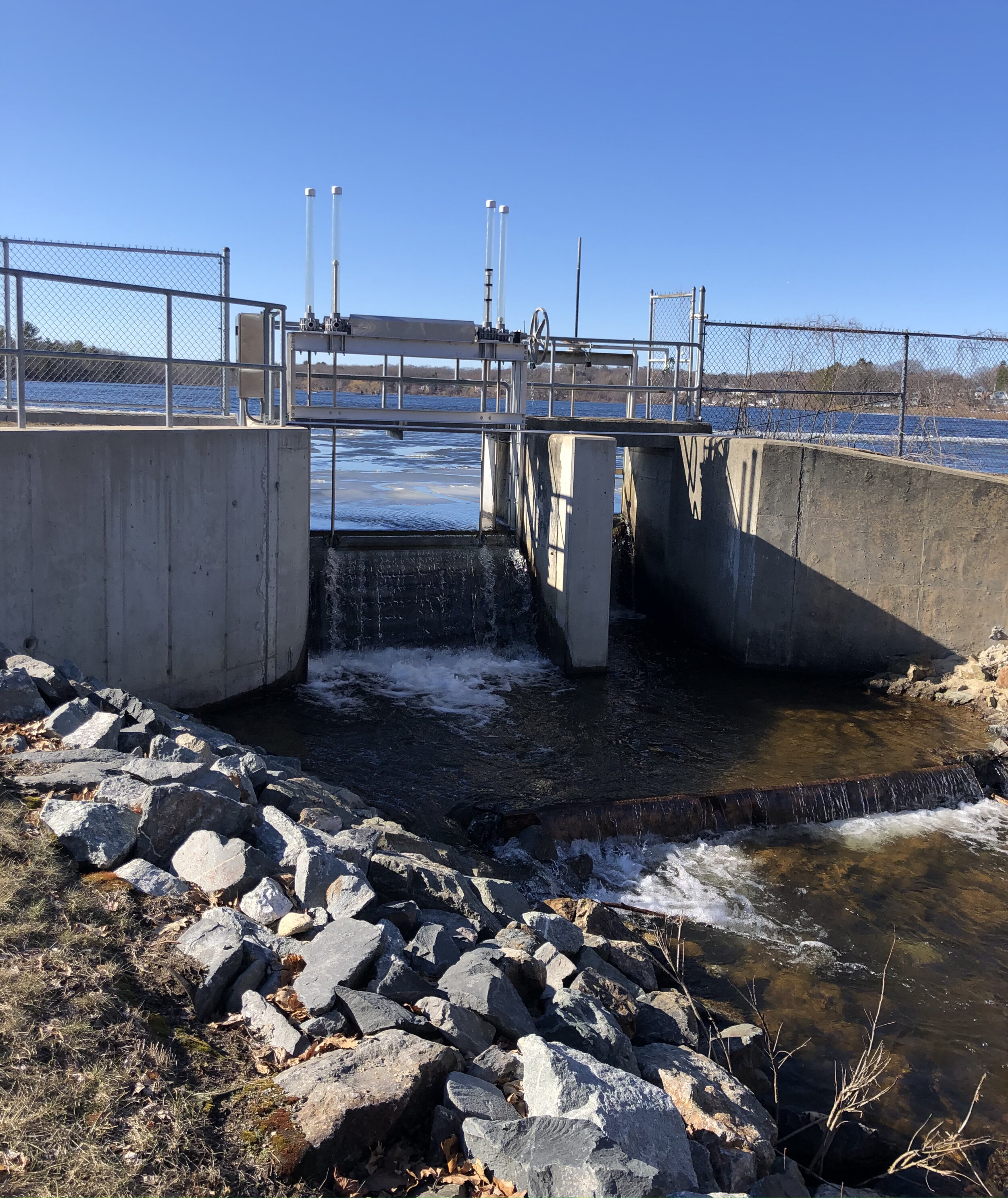 Scalley Dam creates a barrier that the herring cannot get over
