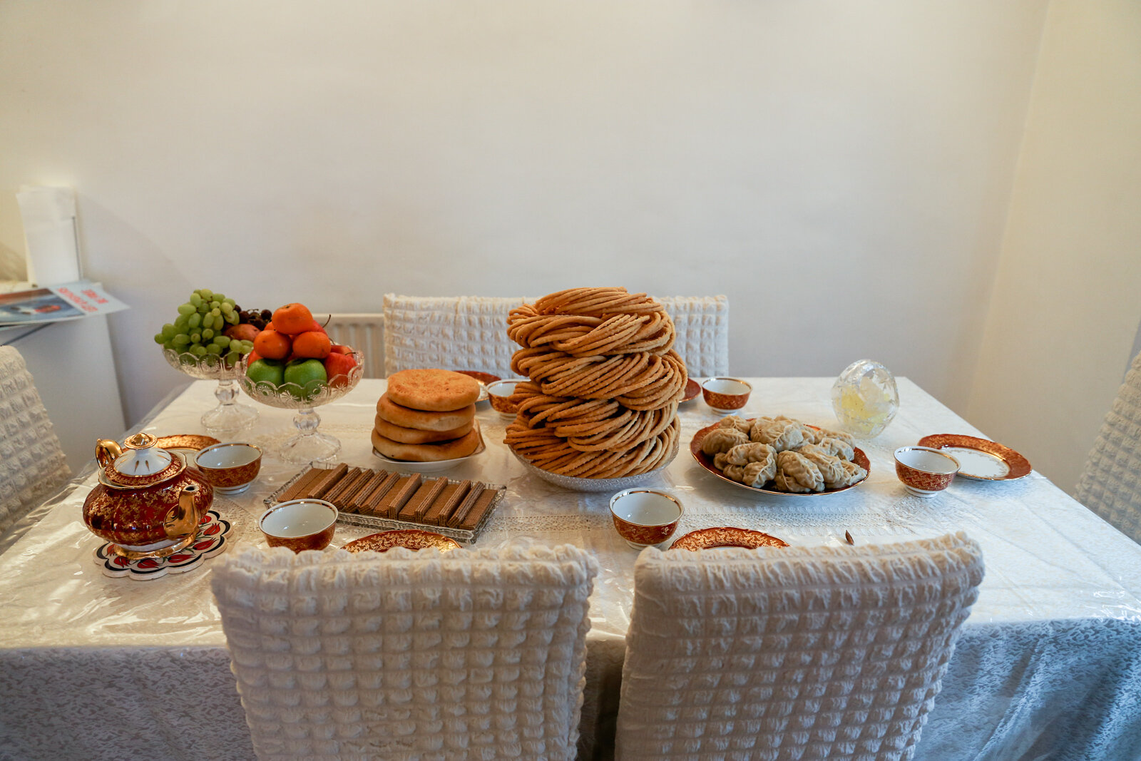 Traditional Uyghur food in Dil & Kerim's home