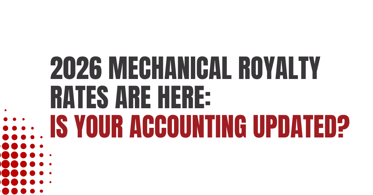 Chart showing the increase in U.S. statutory mechanical royalty rates from the frozen 9.1 cents rate through the Phonorecords IV period to the 2026 rate of 13.1 cents per work
