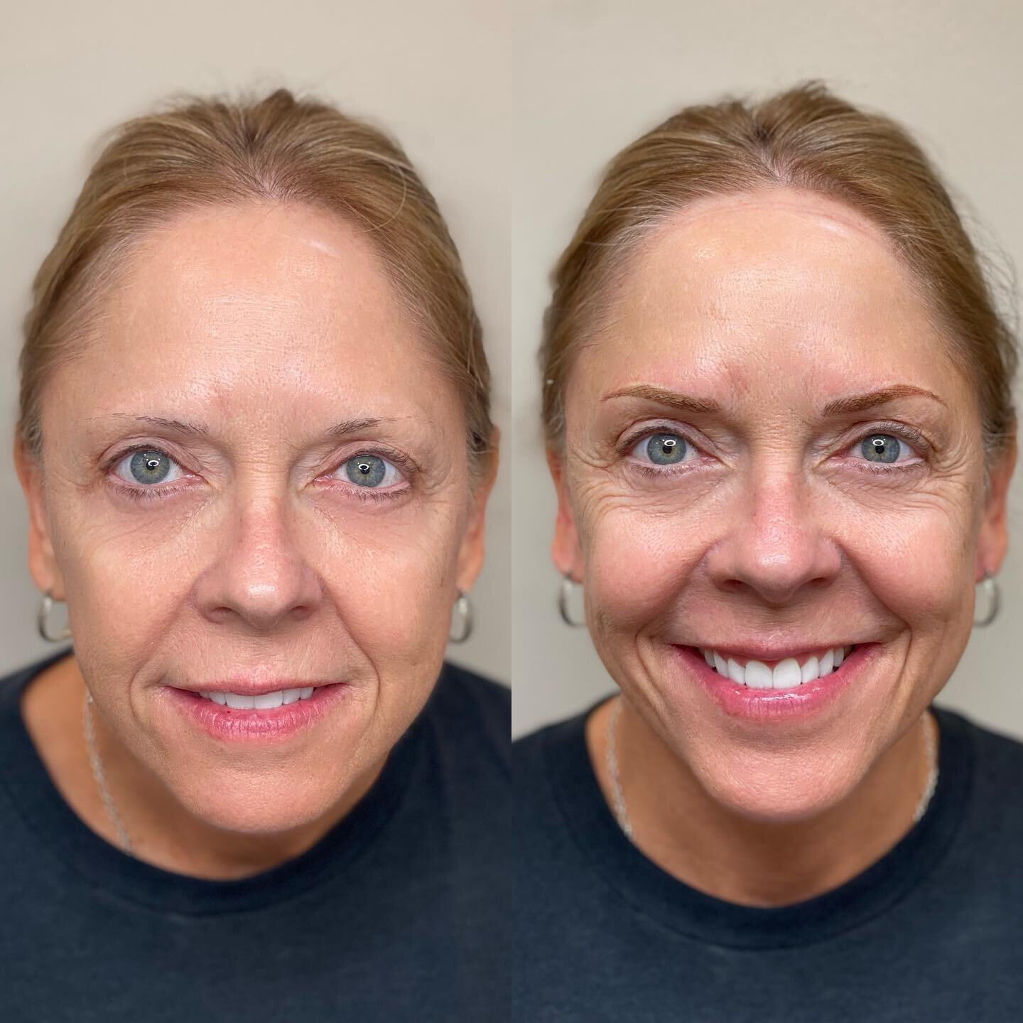 Thin brows? Not a problem! Not everyone looks good with full brows.  Not everyone was born with full brows either.  These fusion style brows fit this beautiful client&rsquo;s face and were perfectly appropriate. Wake up feeling ready to face the worl