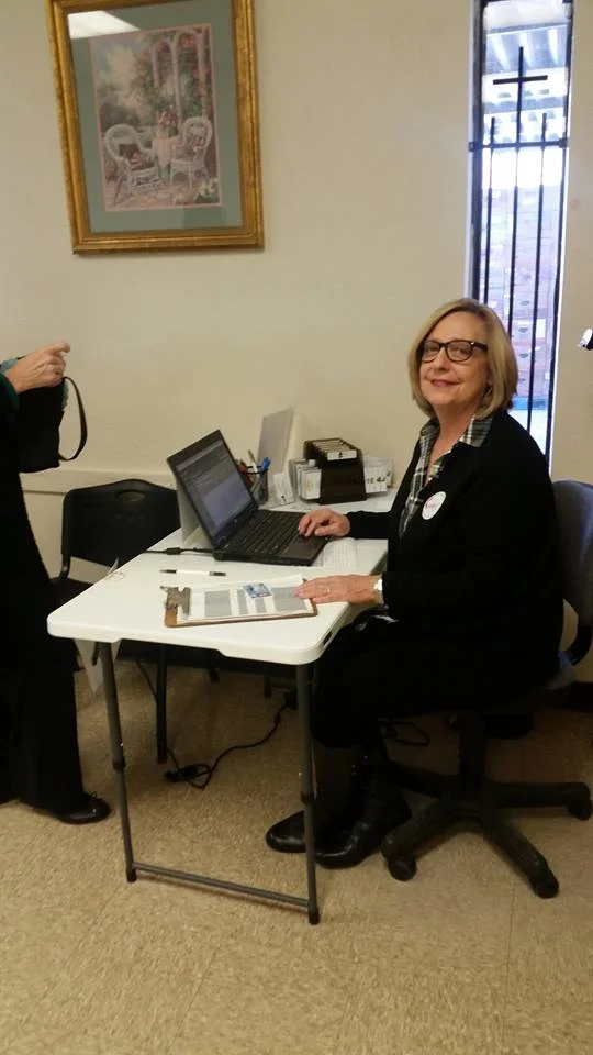 Joy signing in patrons in the Skyline lobby. This is a great opportunity to greet patrons and make them feel welcome.