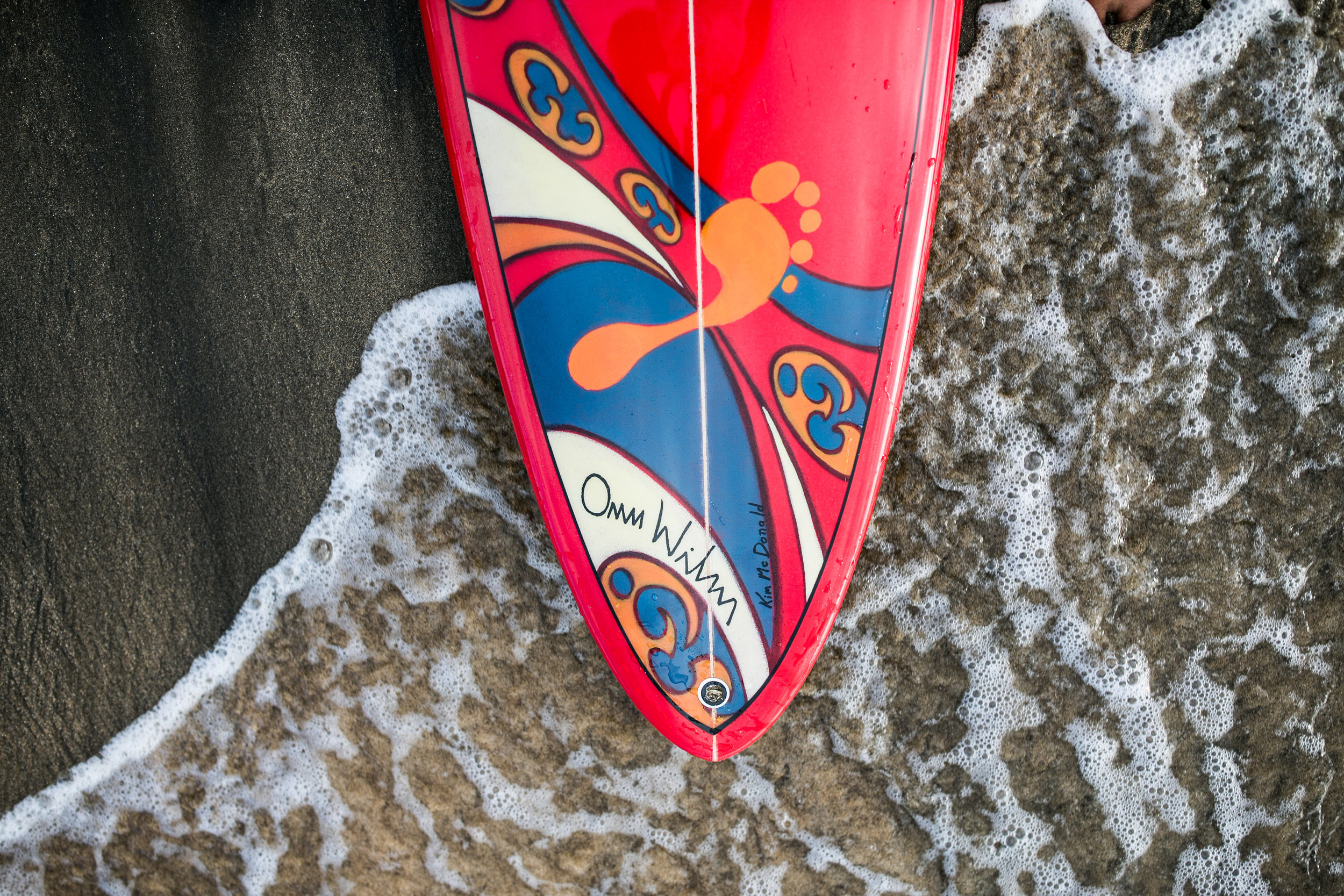  Kim McDonald surfboard art in the Hawaii ocean 