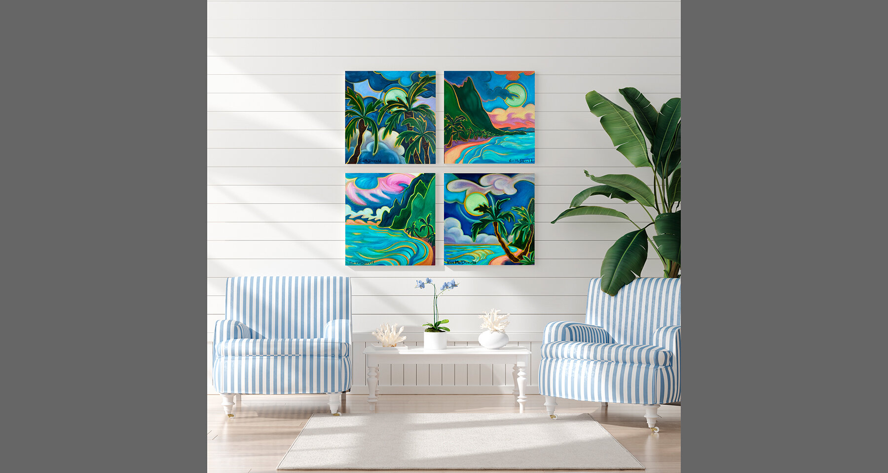  Series of Maui inspired paintings by artist Kim McDonald 