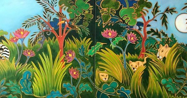 This diptic from my own personal collection is now available for purchase! 🌴&rdquo;It&rsquo;s a Jungle Out There&rdquo; - Two 36&rdquo;x48&rdquo; Canvasas. Oil on Canvas

💫Visit www.kimmcdonald.com or call Kim at 808.757.8211 for special pricing🌺